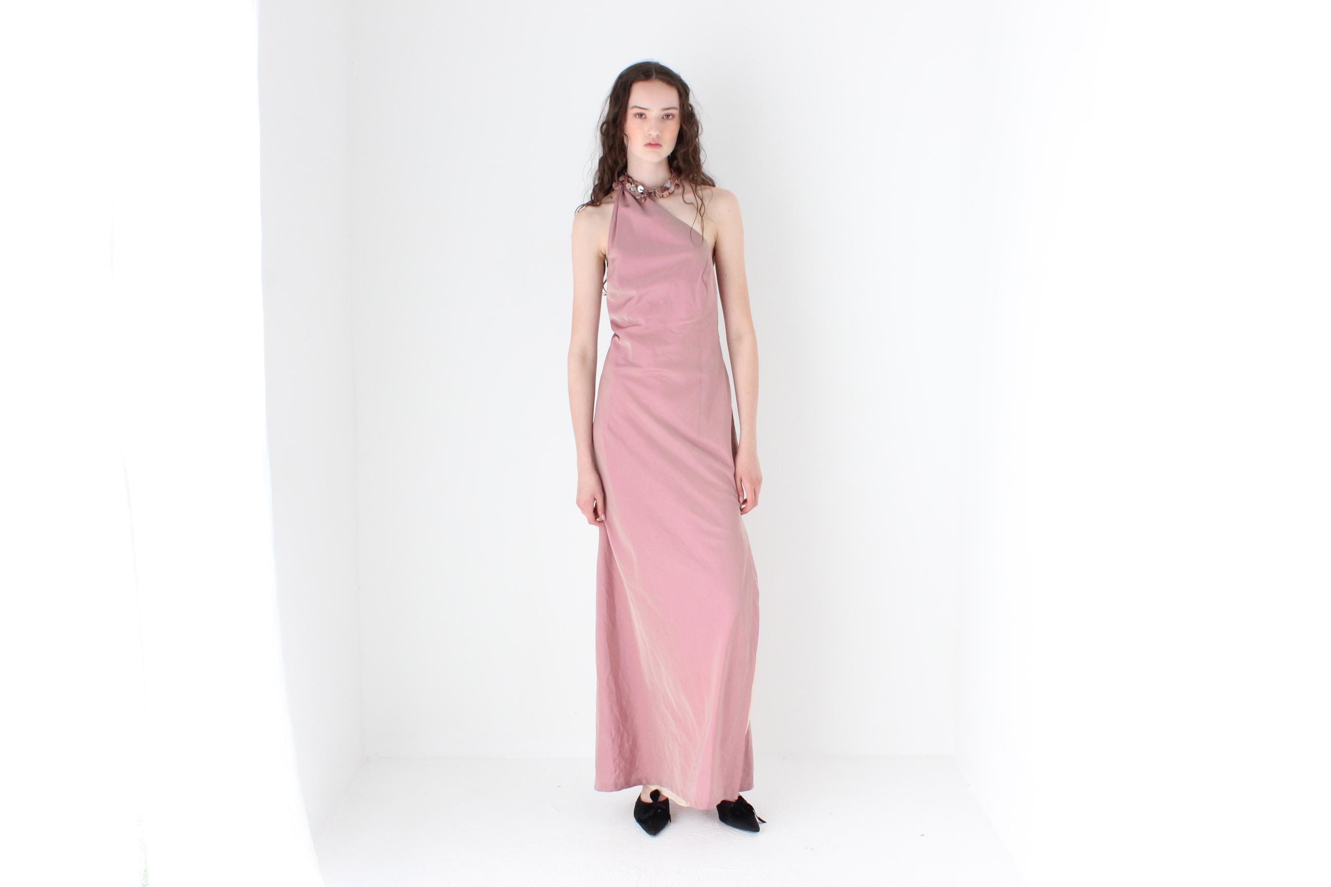 FRENCH COLLECTION Y2K Shimmer Nylon One Shoulder Futuristic Gown