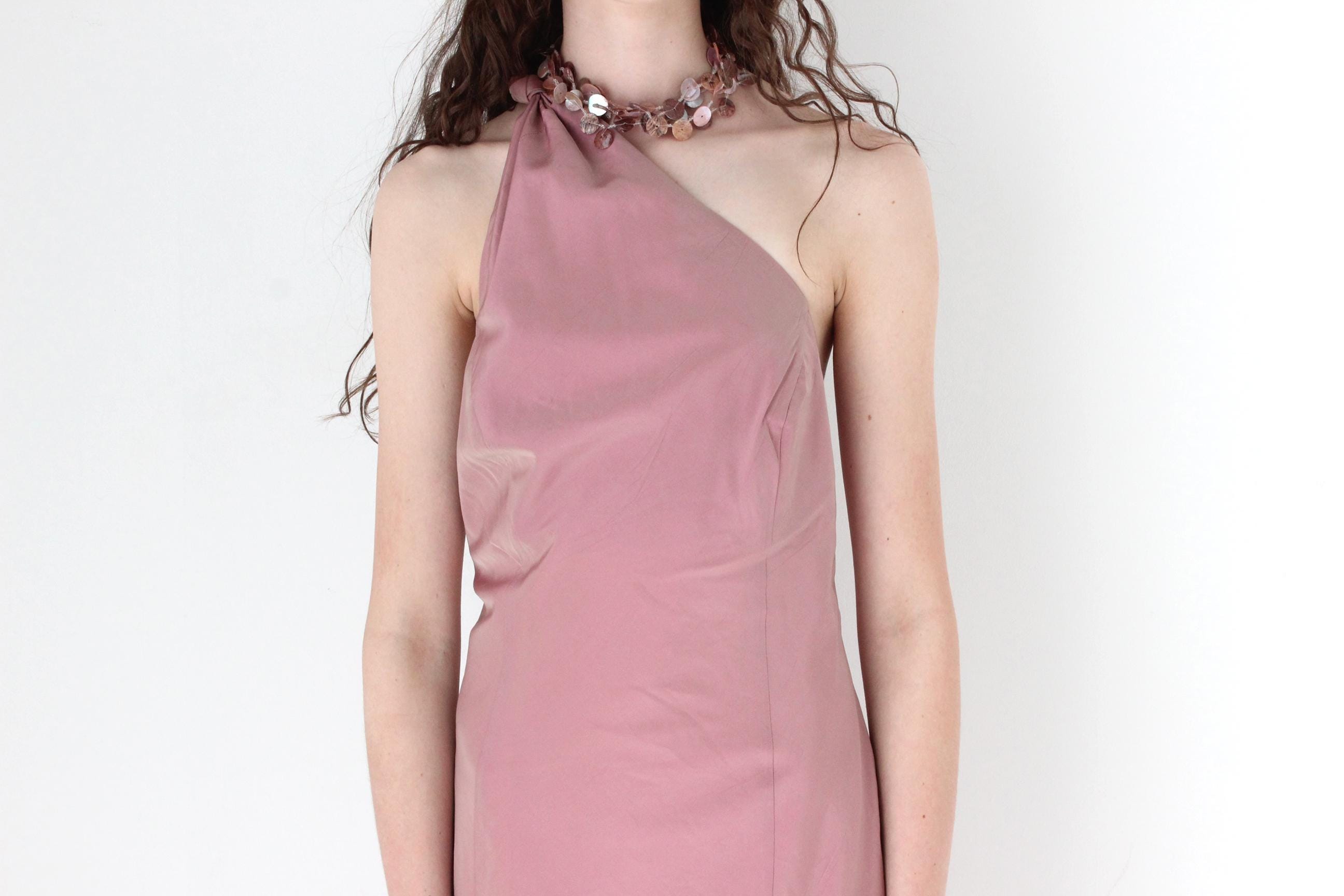 FRENCH COLLECTION Y2K Shimmer Nylon One Shoulder Futuristic Gown