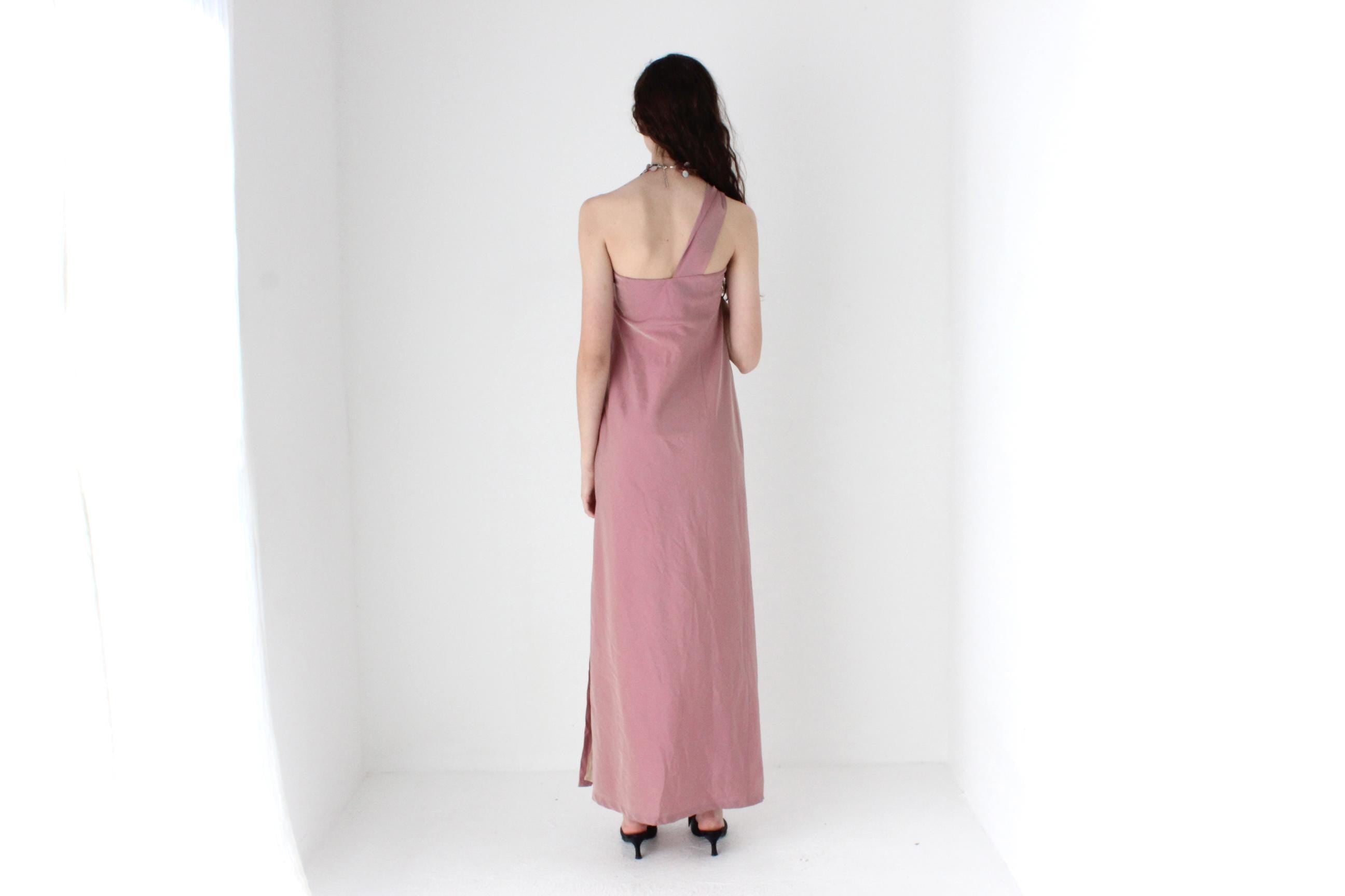 FRENCH COLLECTION Y2K Shimmer Nylon One Shoulder Futuristic Gown