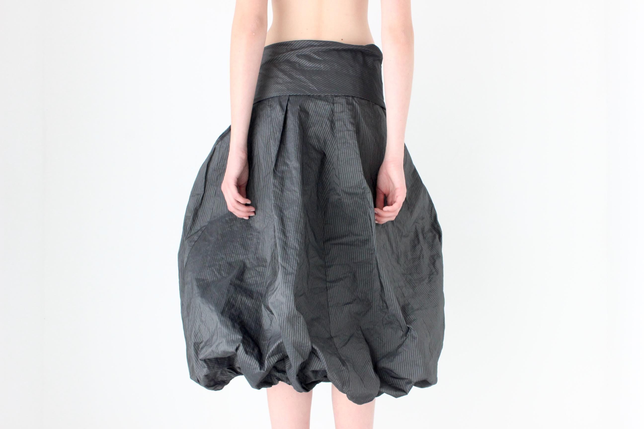 FRENCH COLLECTION Y2K Pewter Metallic Sculptural Bubble Skirt