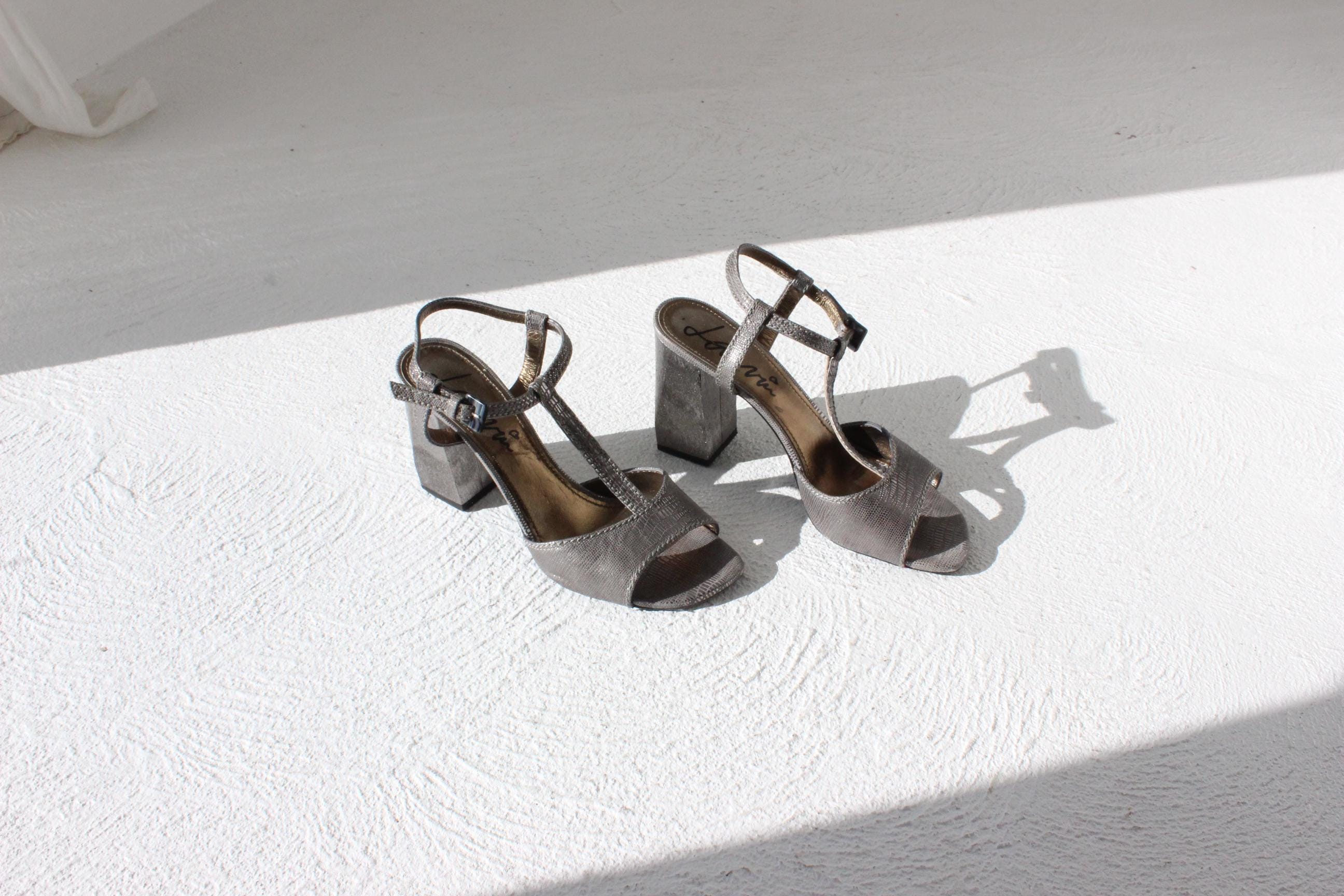 FRENCH COLLECTION 2000s Lanvin Metallic Disco Sandals ~ Euro 39