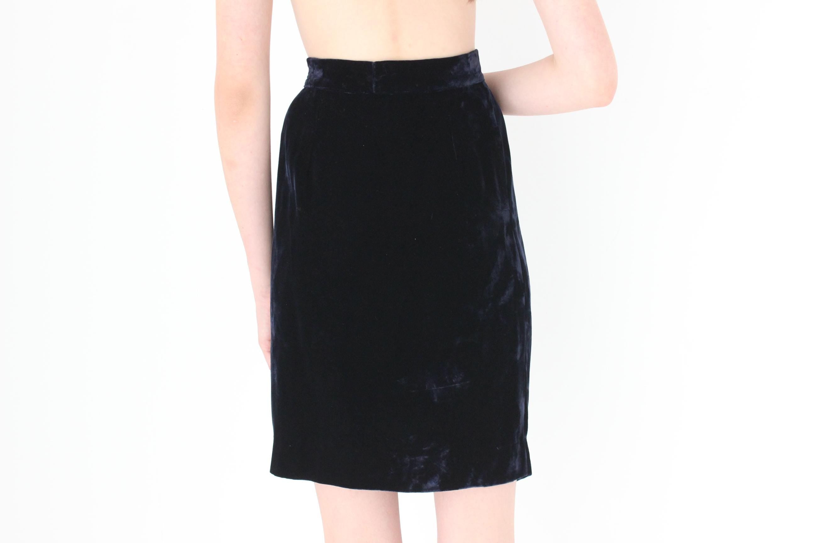 FRENCH COLLECTION 90s Romeo Gigli Draped Silk Velvet Skirt