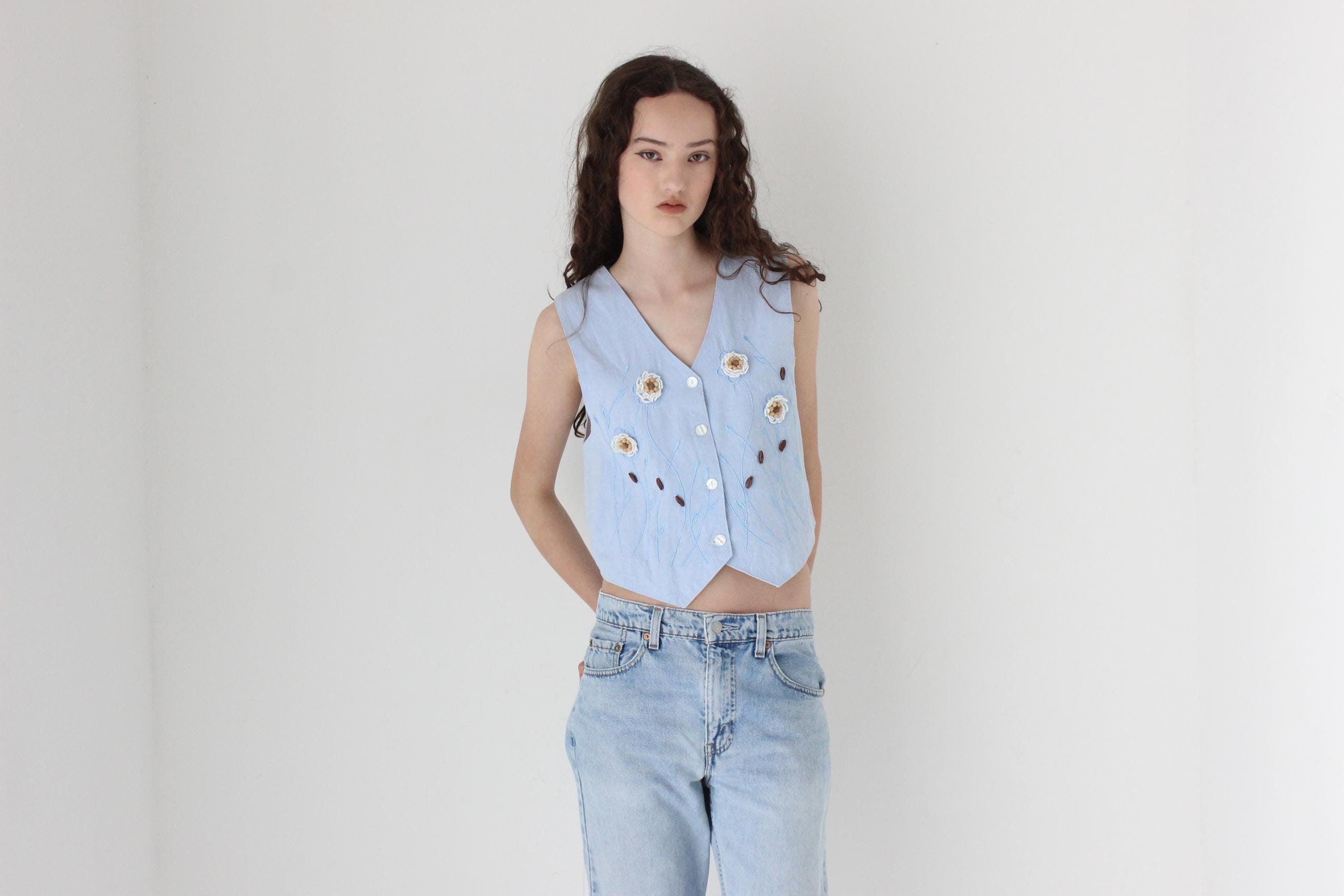 FRENCH COLLECTION 80s 'St Tropez' Waistcoat Top