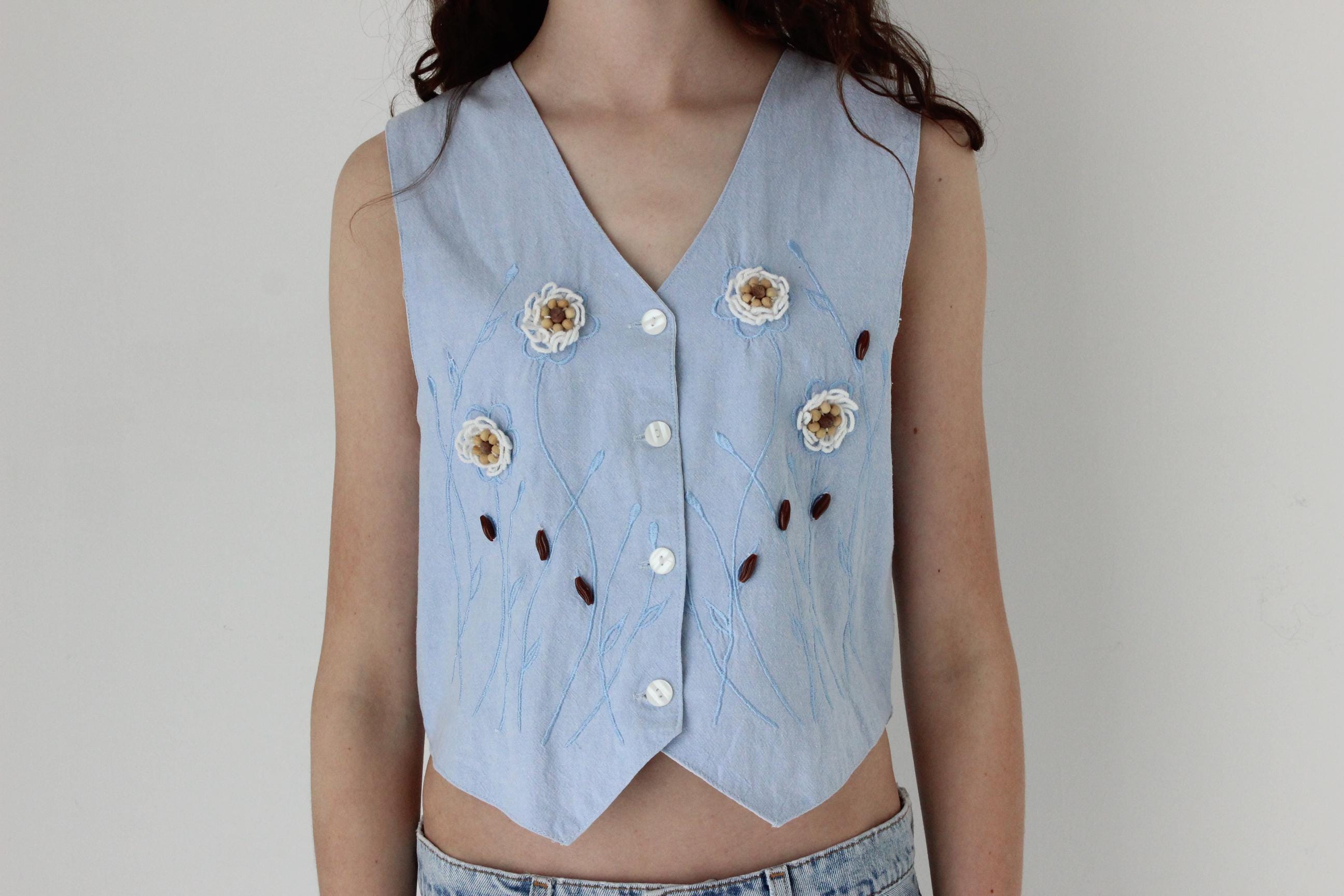 FRENCH COLLECTION 80s 'St Tropez' Waistcoat Top