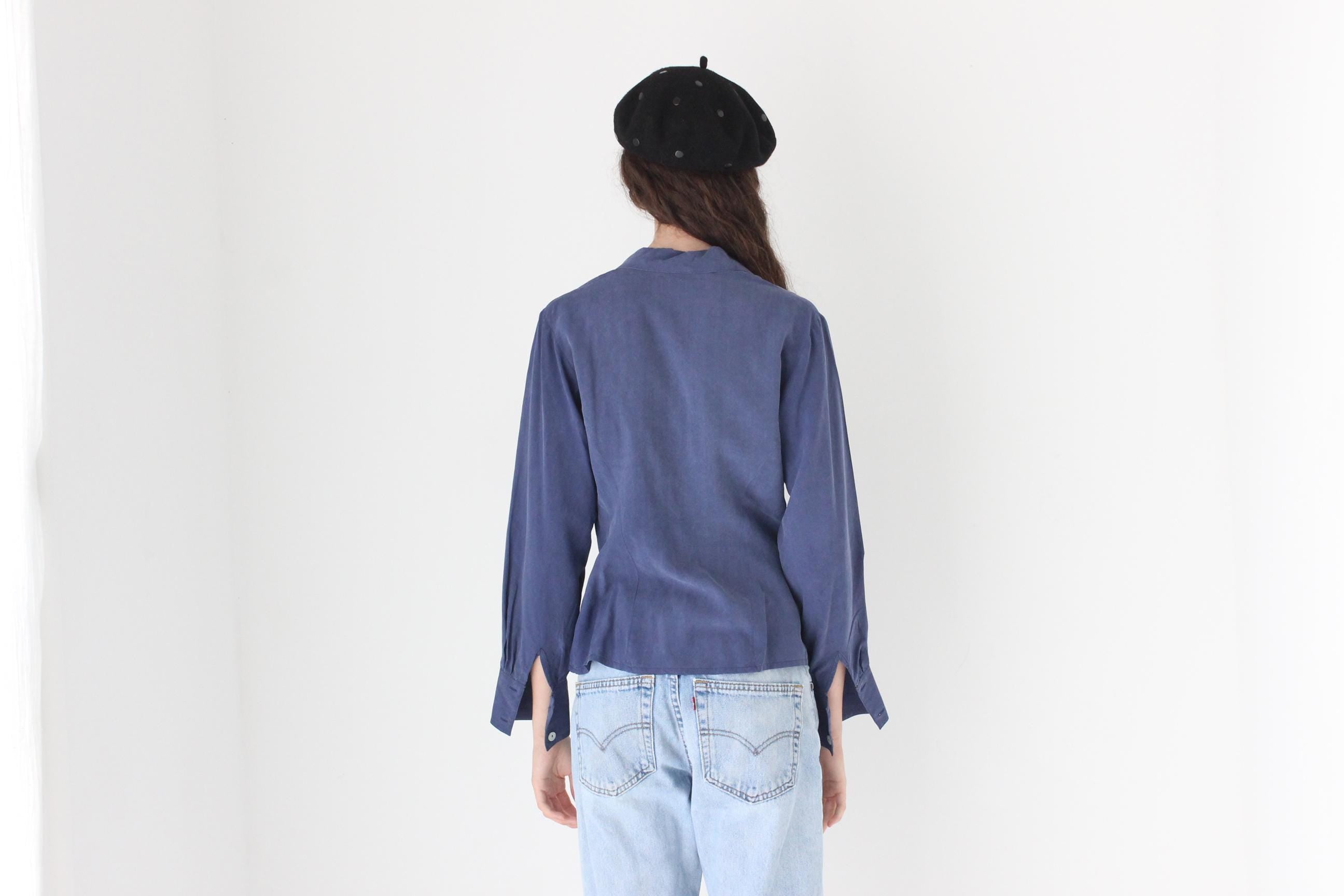 FRENCH COLLECTION Elevated 80s Pure Silk Blouse