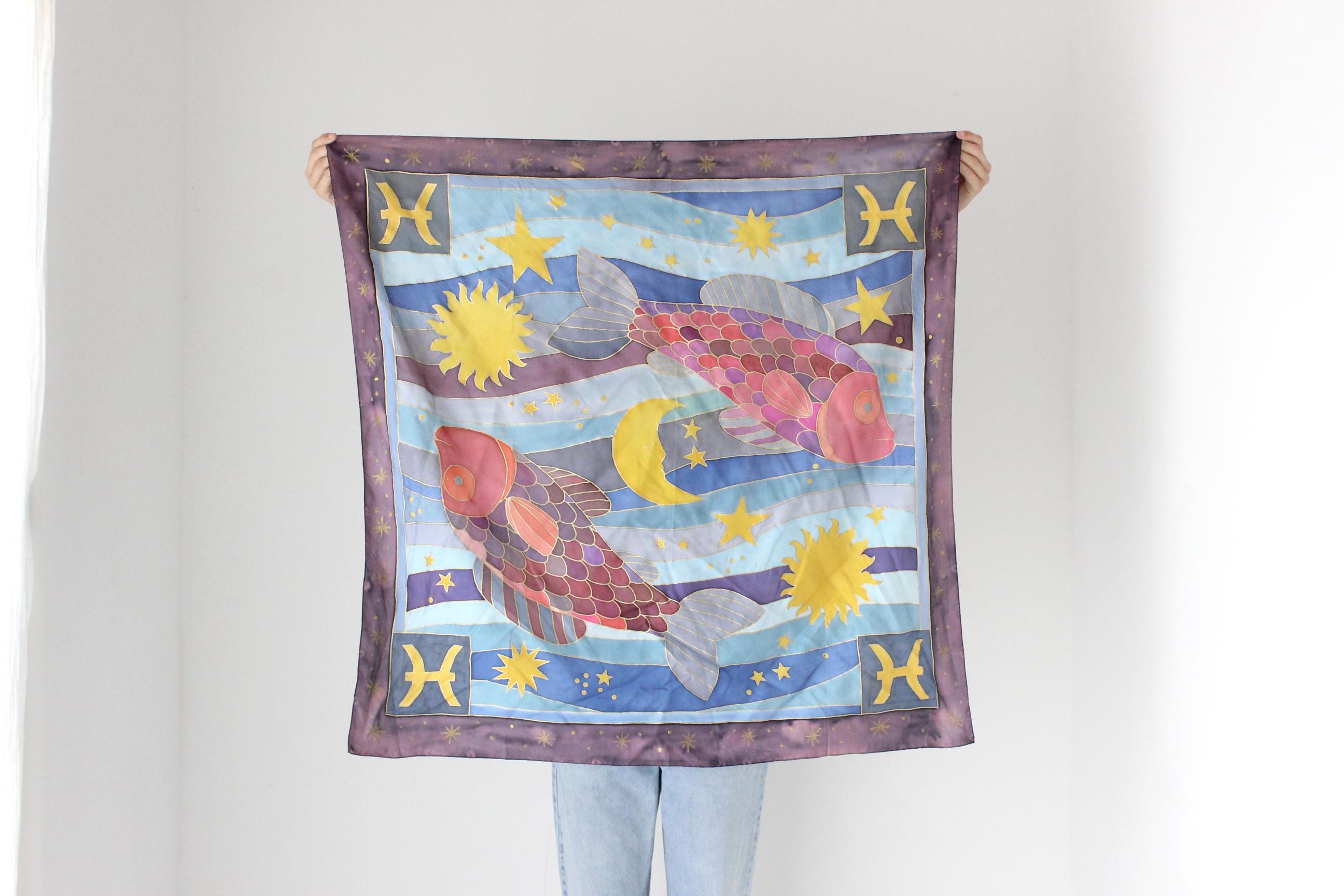 FRENCH COLLECTION 90s PISCES Celestial Silk Scarf