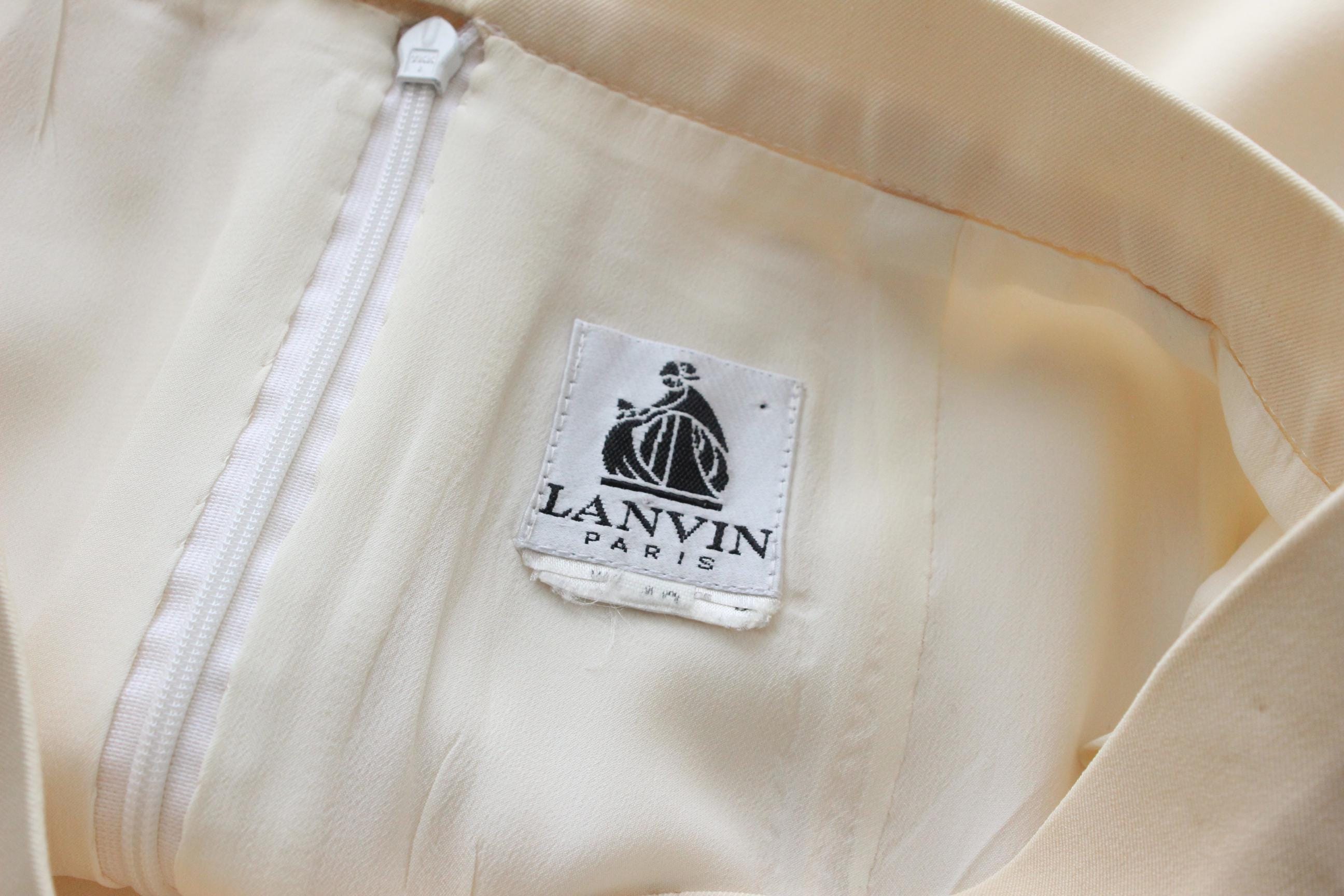FRENCH COLLECTION 90s Lanvin Minimal Cream Mini Skirt