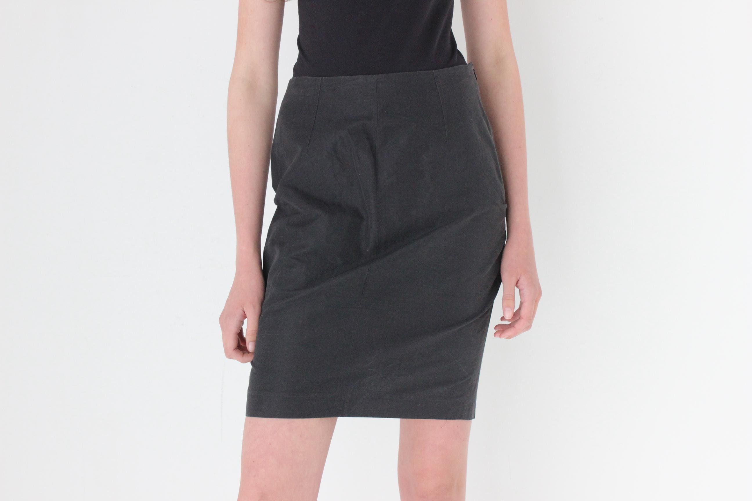 FRENCH COLLECTION 90s Romeo Gigli Washed Ramie Mini Skirt