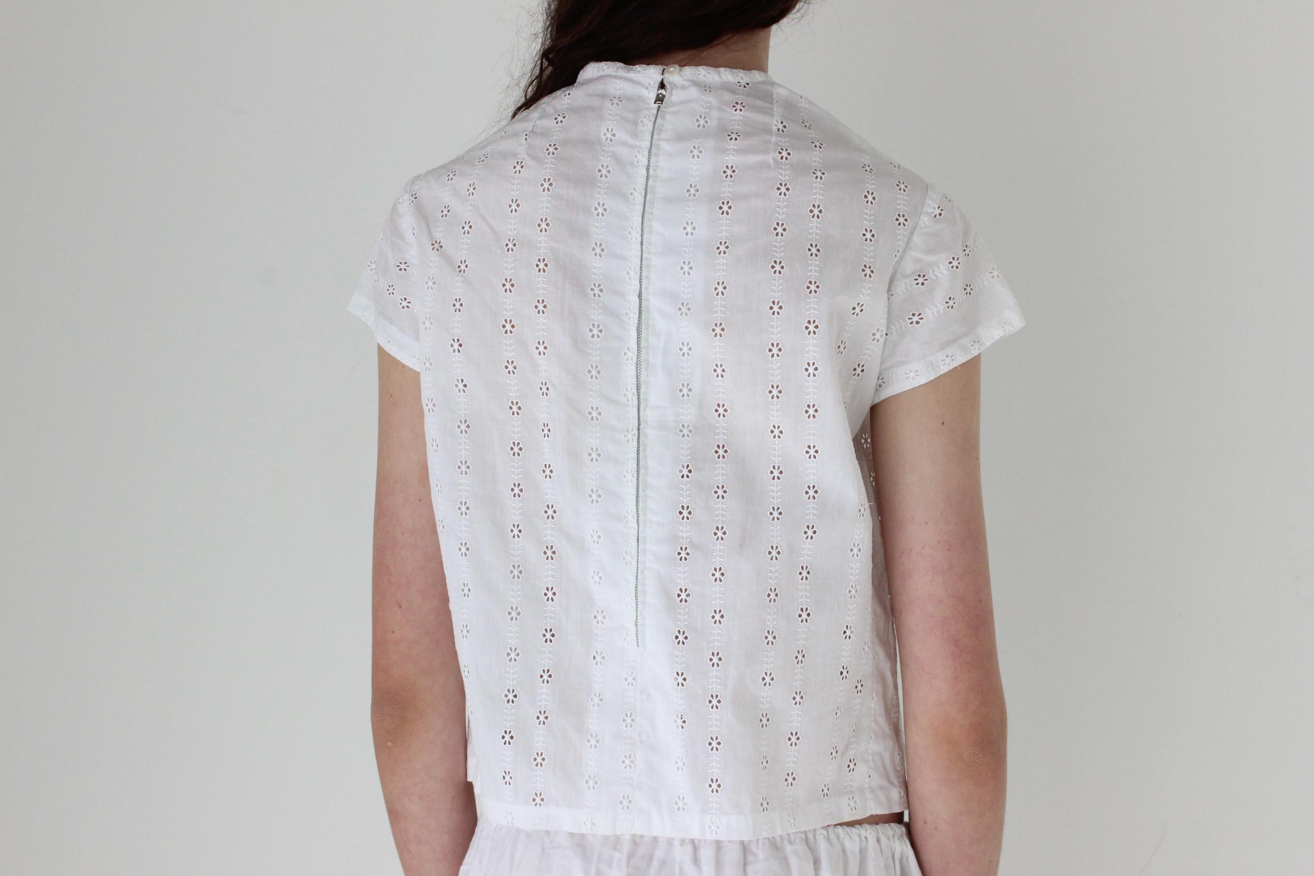 FRENCH COLLECTION Antique Broderie Anglaise Tee Top