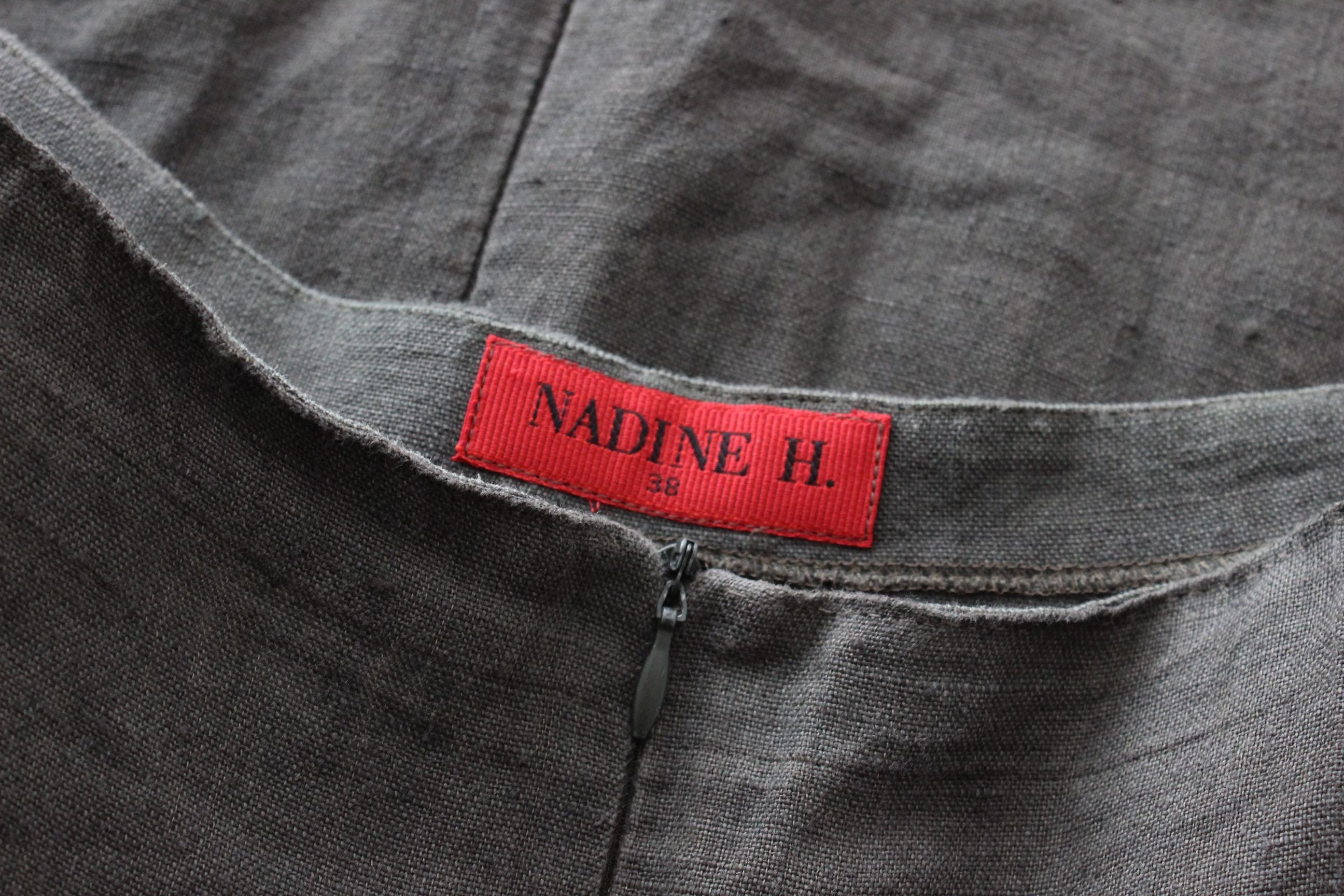 FRENCH COLLECTION 90s Khaki Linen Skirt w/ Convertible Zip