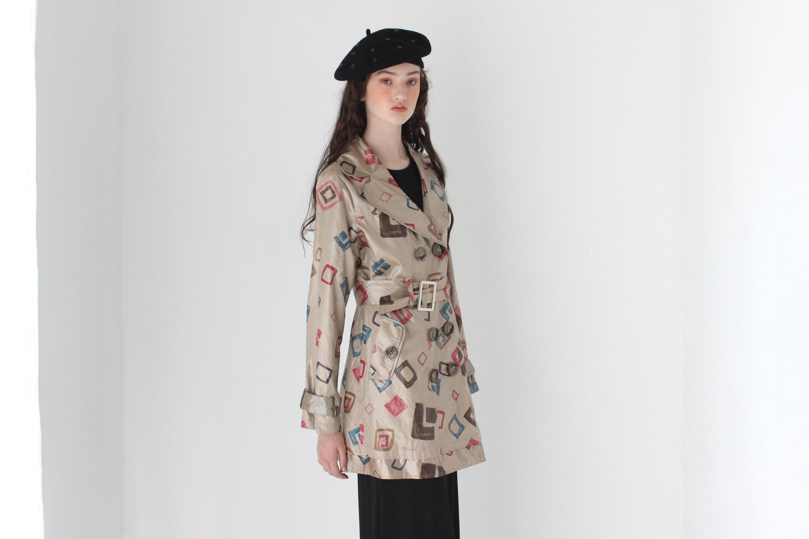 FRENCH COLLECTION 90s Printed Vinyl Coat