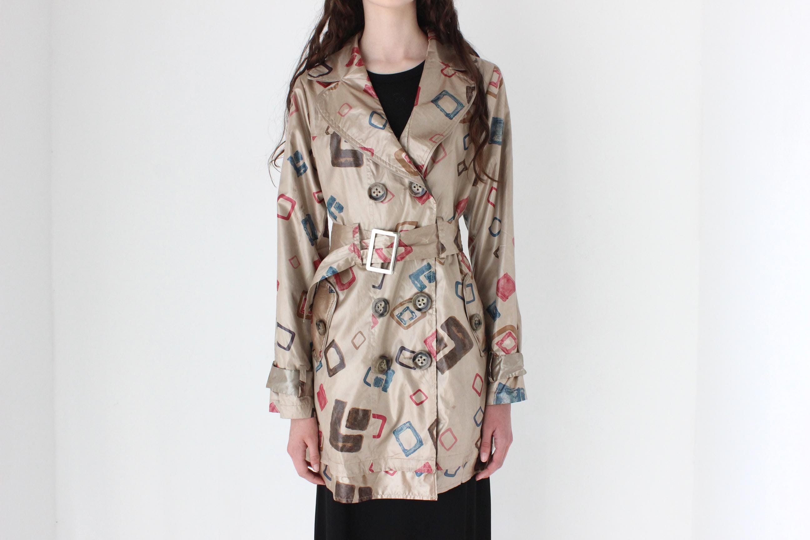 FRENCH COLLECTION 90s Printed Vinyl Coat