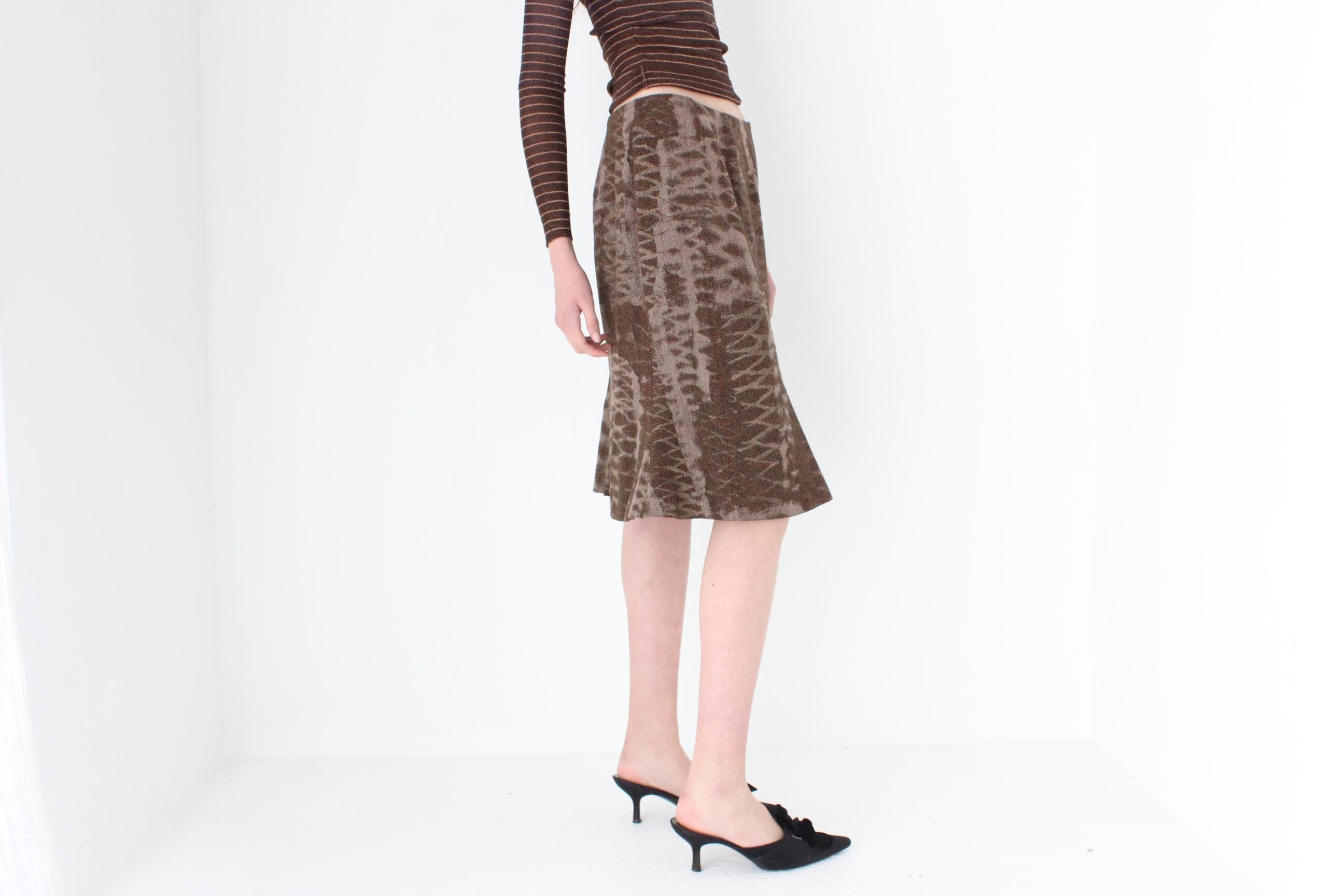 FRENCH COLLECTION 90s Christian Lacroix Abstract Woven Skirt