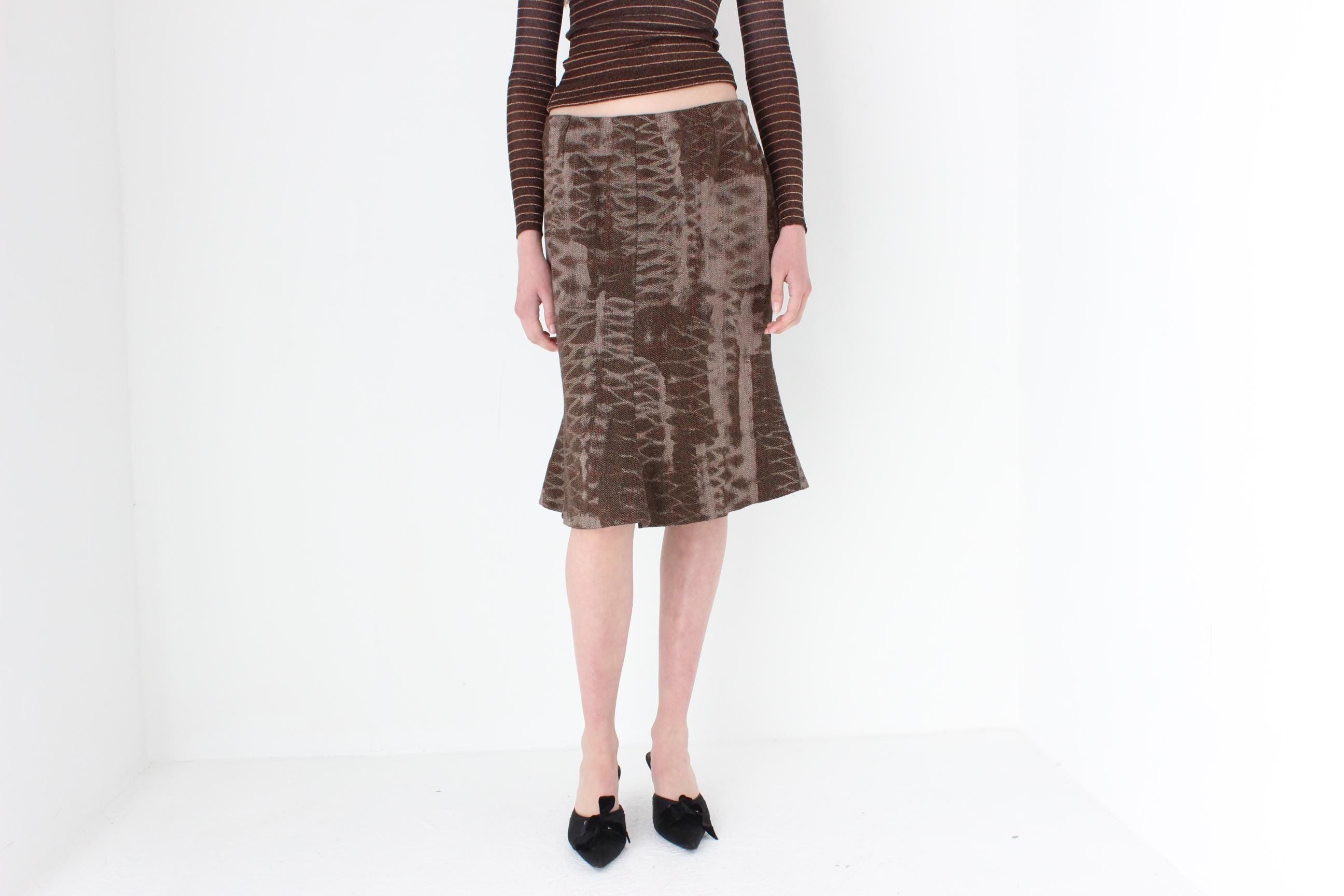 FRENCH COLLECTION 90s Christian Lacroix Abstract Woven Skirt