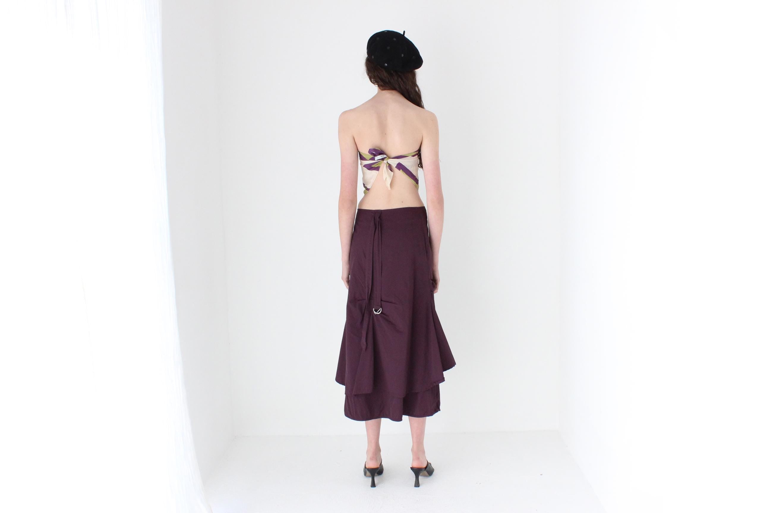 FRENCH COLLECTION Y2K Purple Techno Cargo Skirt