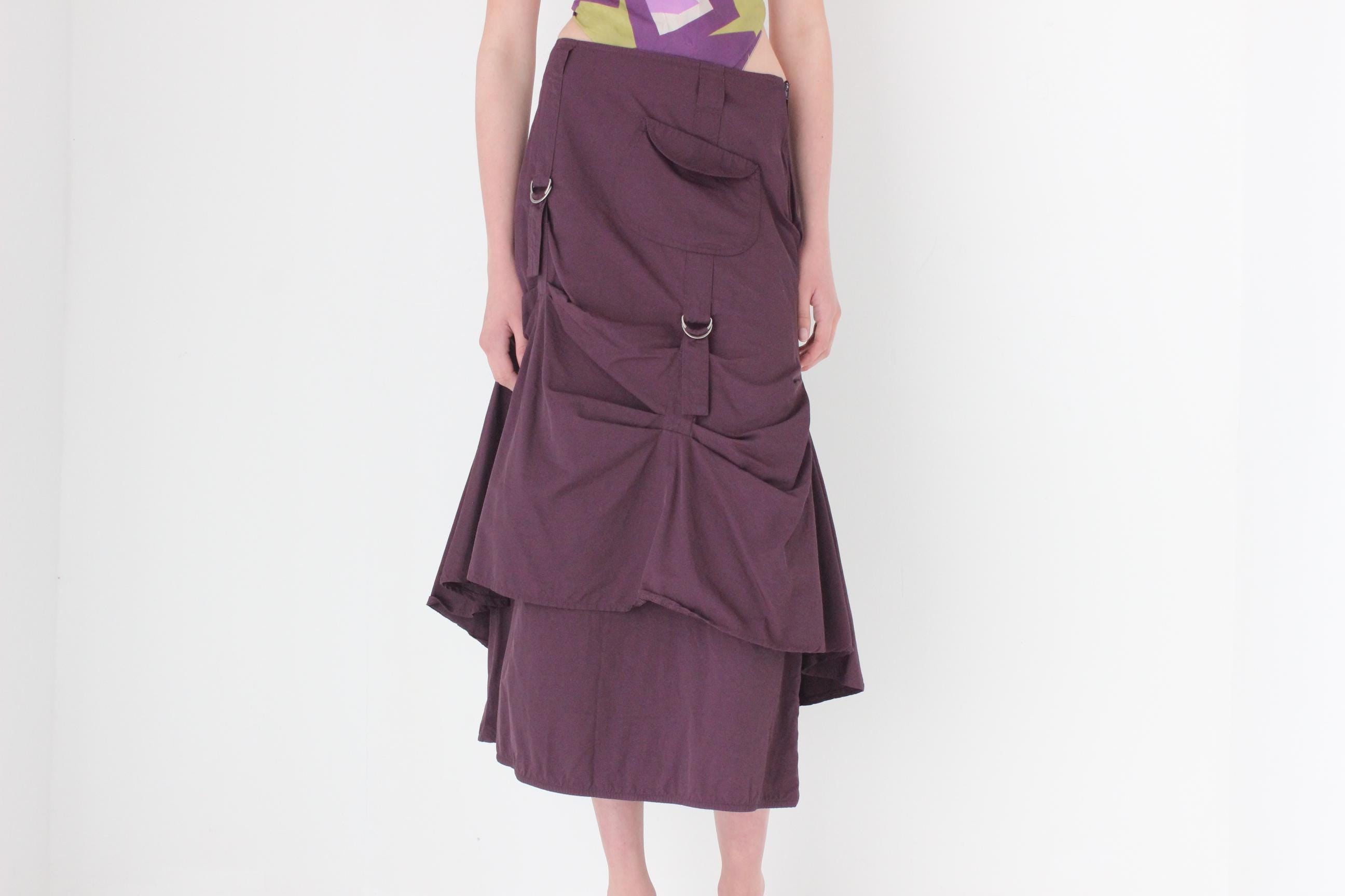 FRENCH COLLECTION Y2K Purple Techno Cargo Skirt