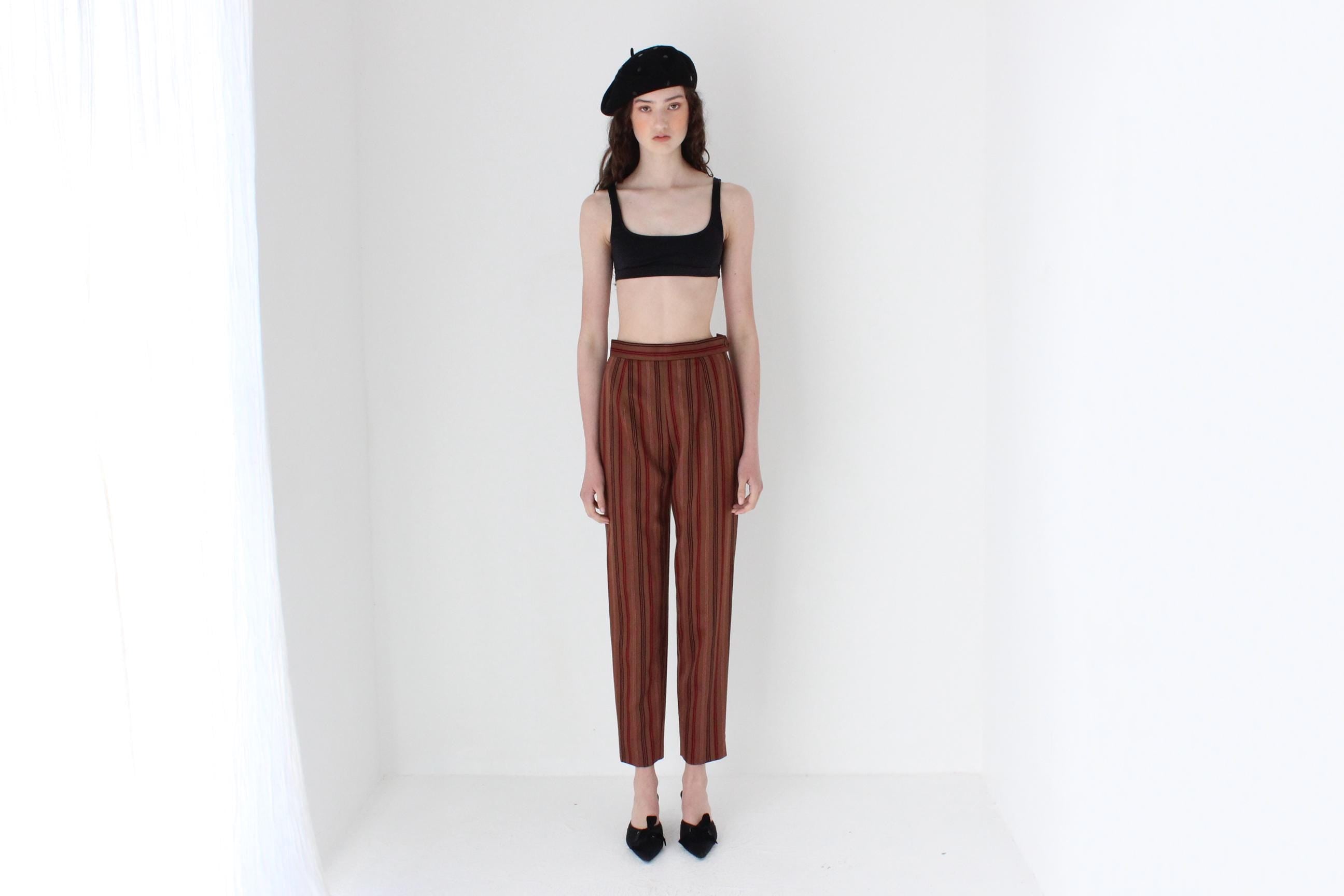 FRENCH COLLECTION 80s KENZO Paris Pure Wool Striped Pants