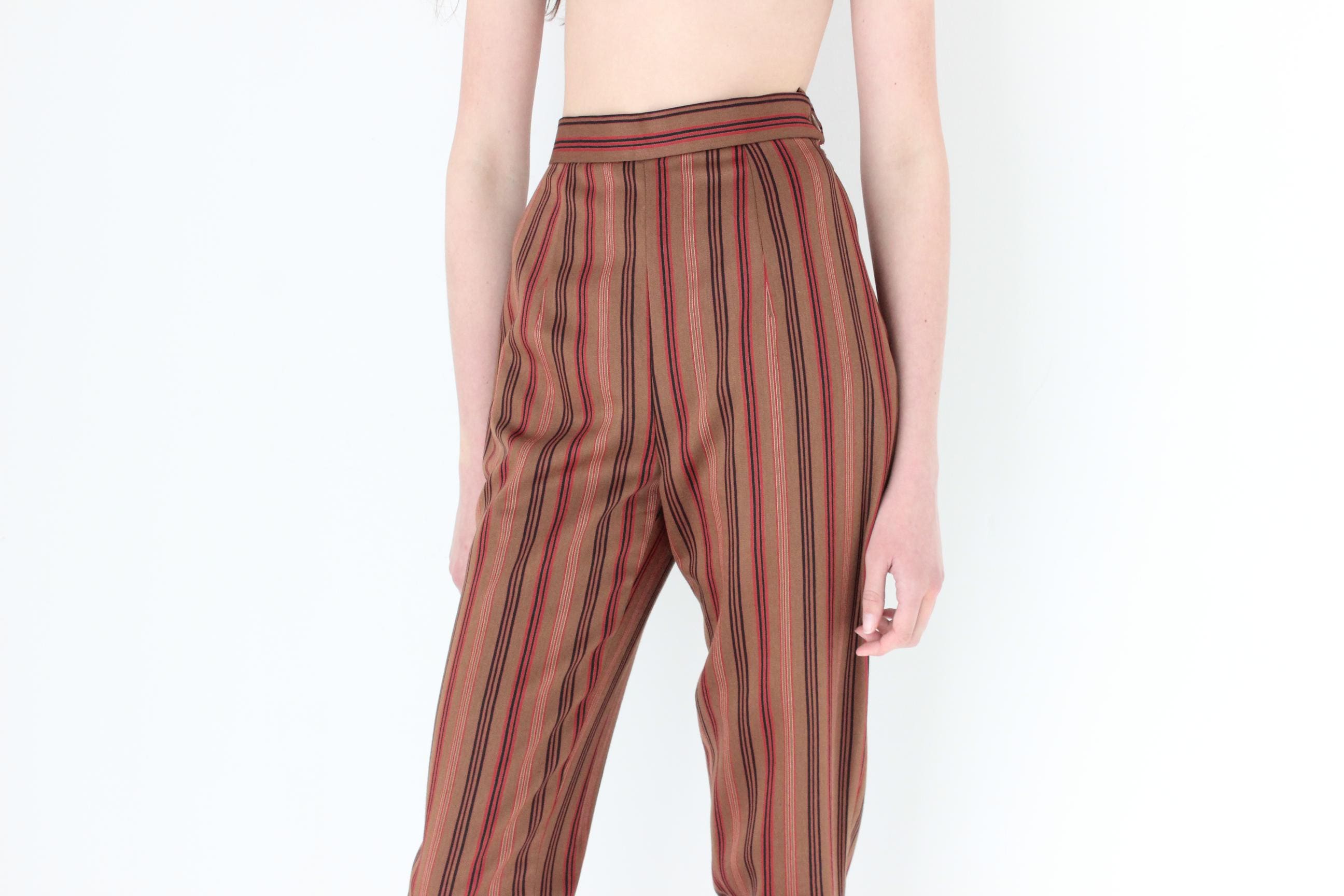 FRENCH COLLECTION 80s KENZO Paris Pure Wool Striped Pants
