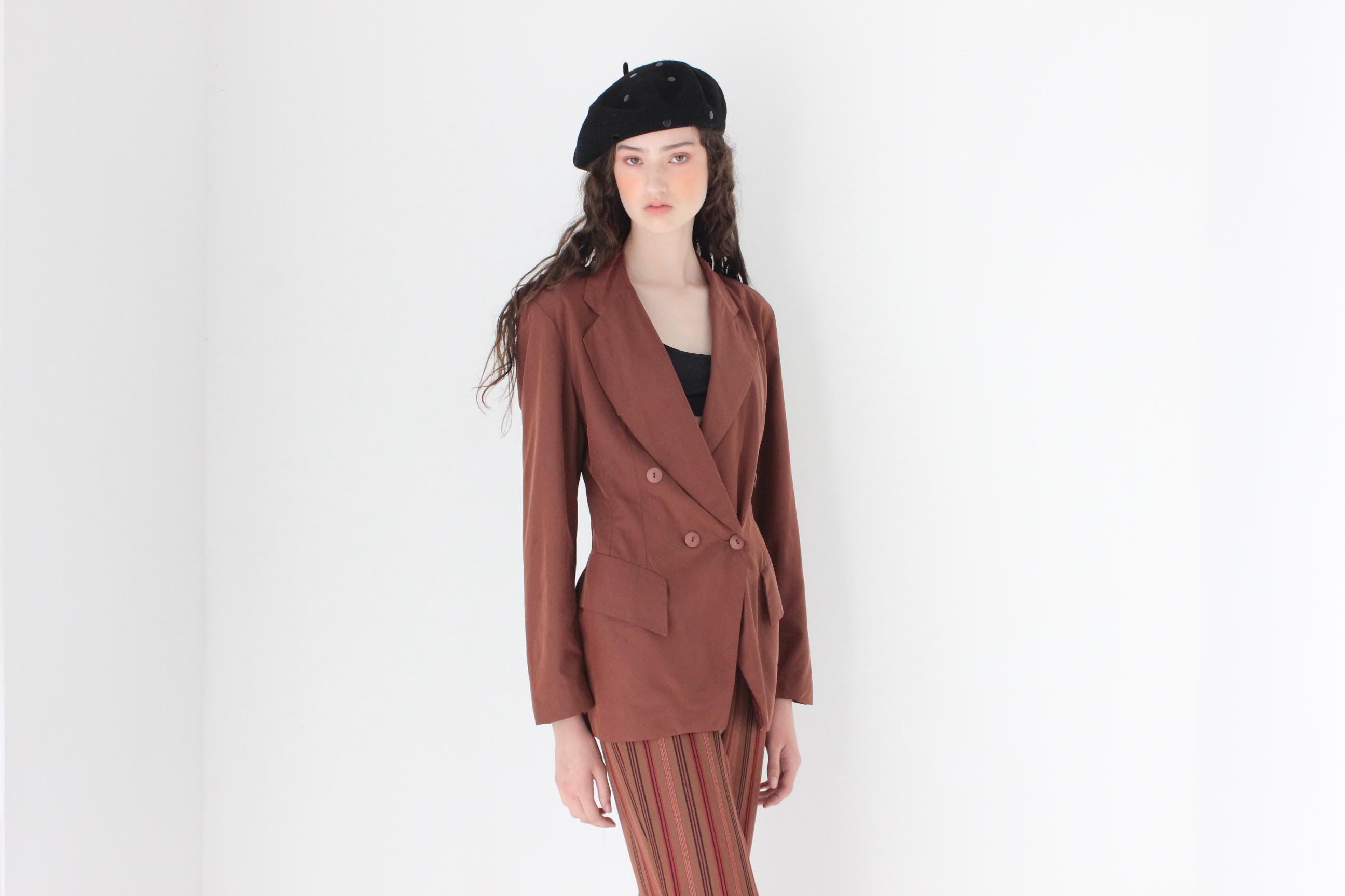 FRENCH COLLECTION 80s Mimsy Paris Chestnut Brown Suit Blazer