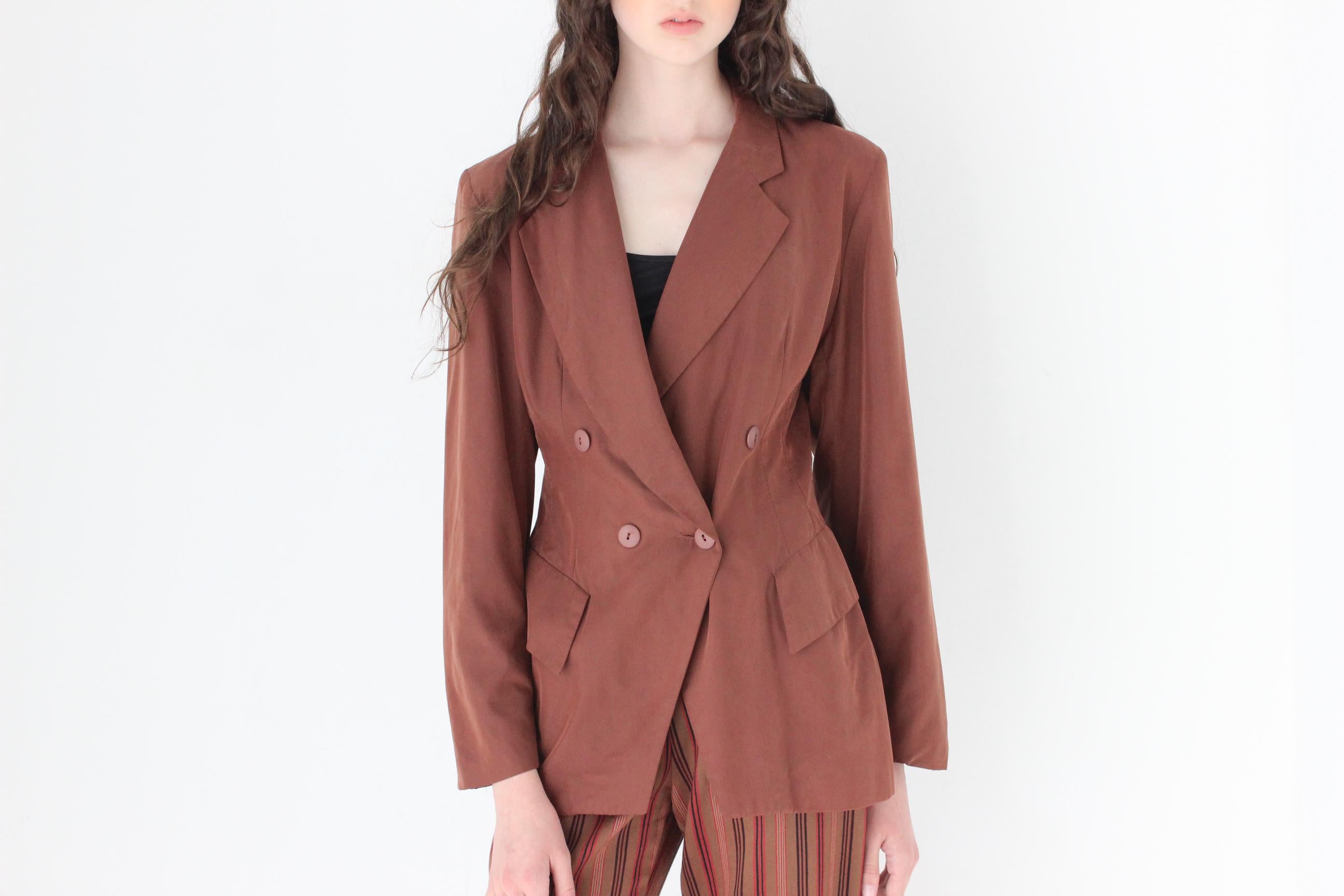 FRENCH COLLECTION 80s Mimsy Paris Chestnut Brown Suit Blazer