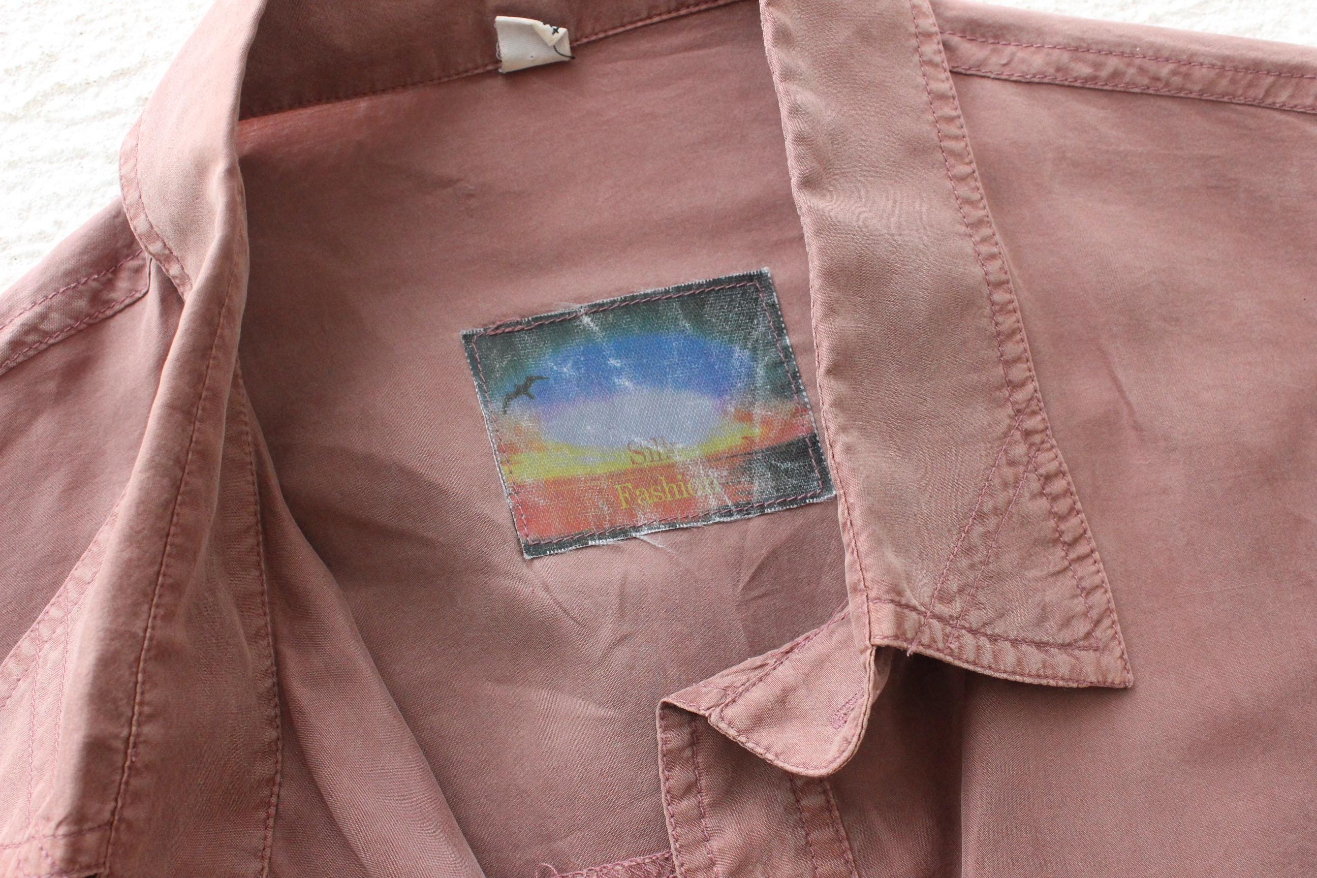 FRENCH COLLECTION 80s Oversized Mauve Silk Shirt