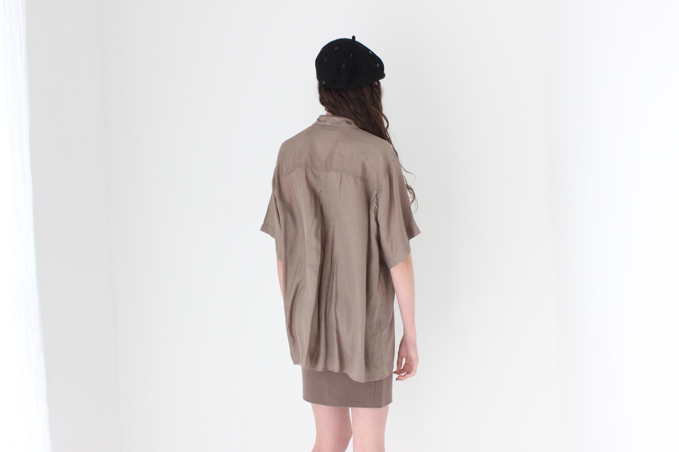 FRENCH COLLECTION 80s Mauve Featherweight Silk Shirt