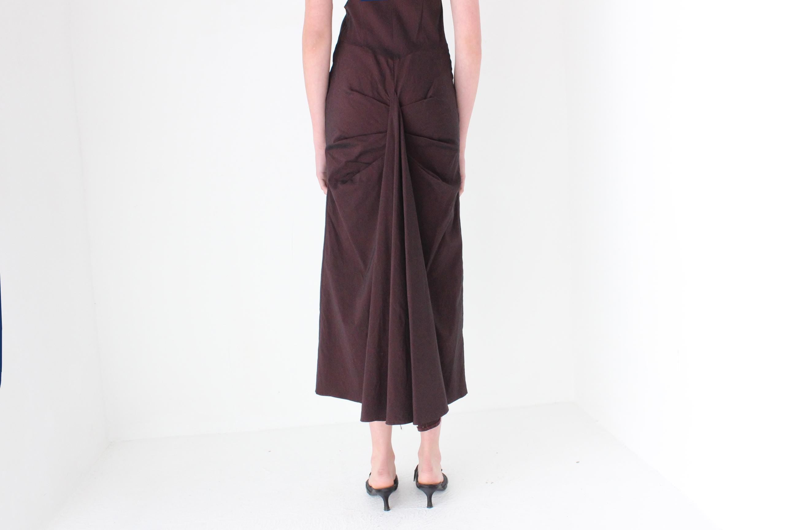 FRENCH COLLECTION 90s Futuristic Gown w/ Pleated Bustle