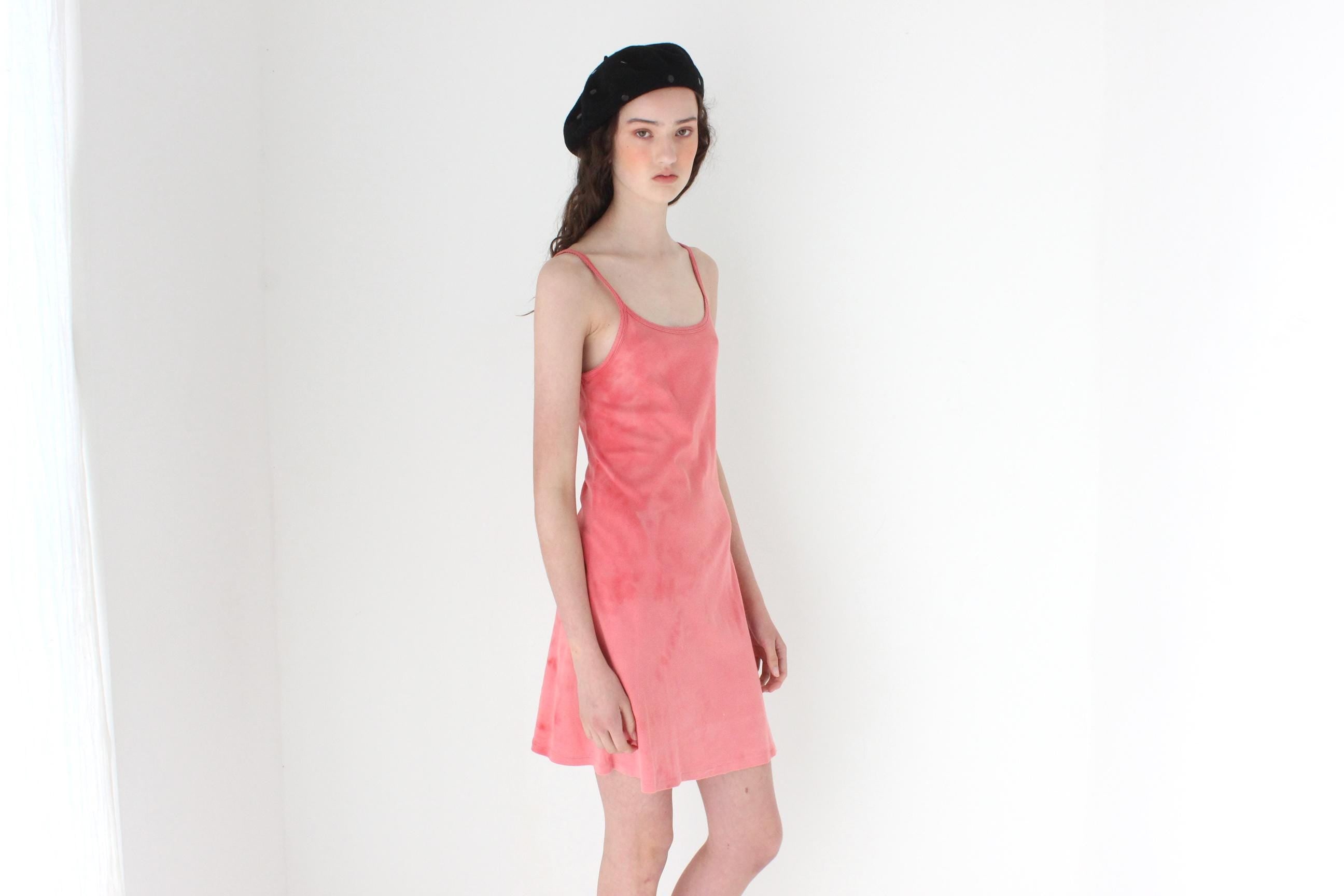 FRENCH COLLECTION 90s Tie Dye Cotton Tank Mini Slip Dress