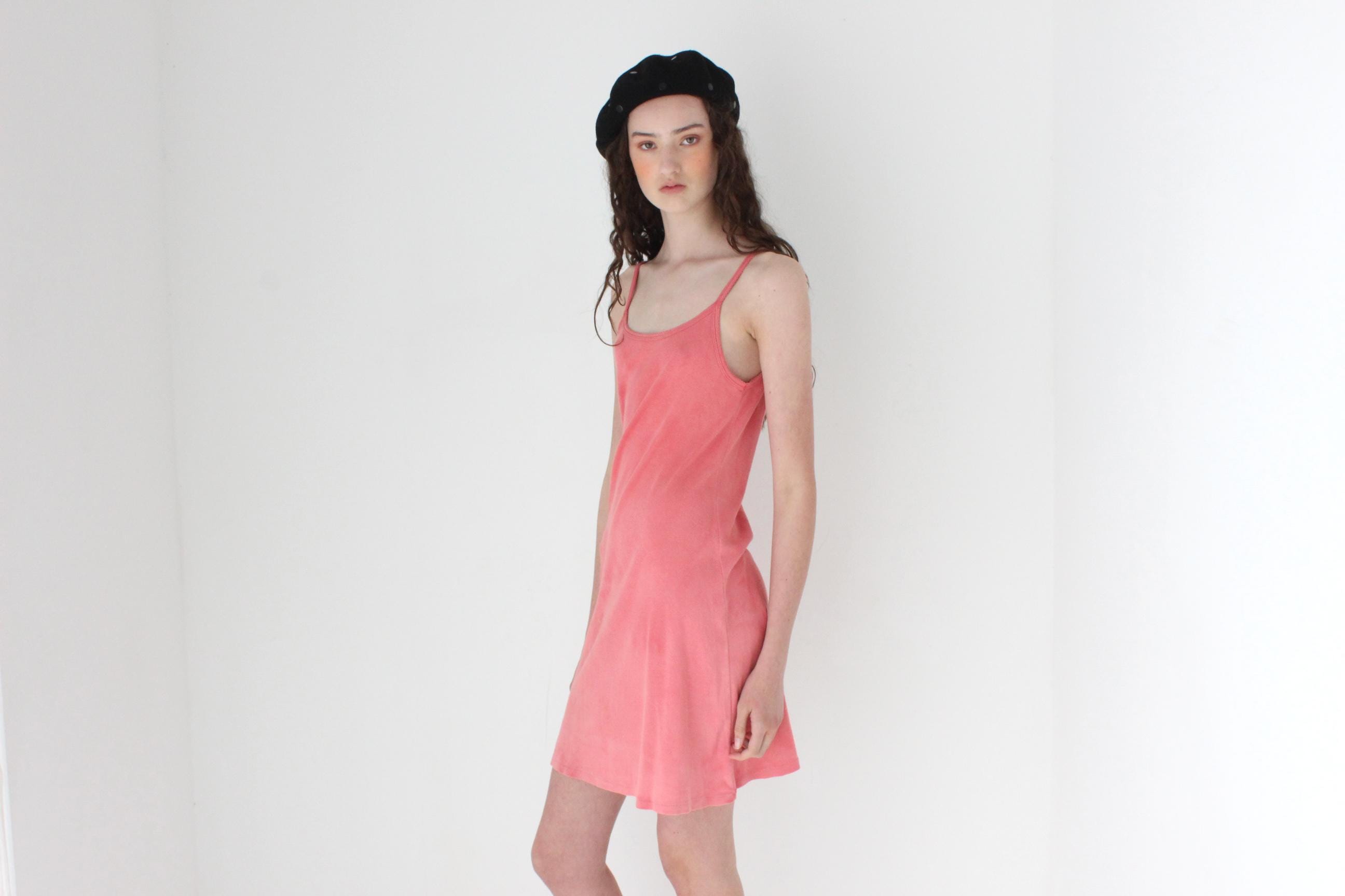 FRENCH COLLECTION 90s Tie Dye Cotton Tank Mini Slip Dress