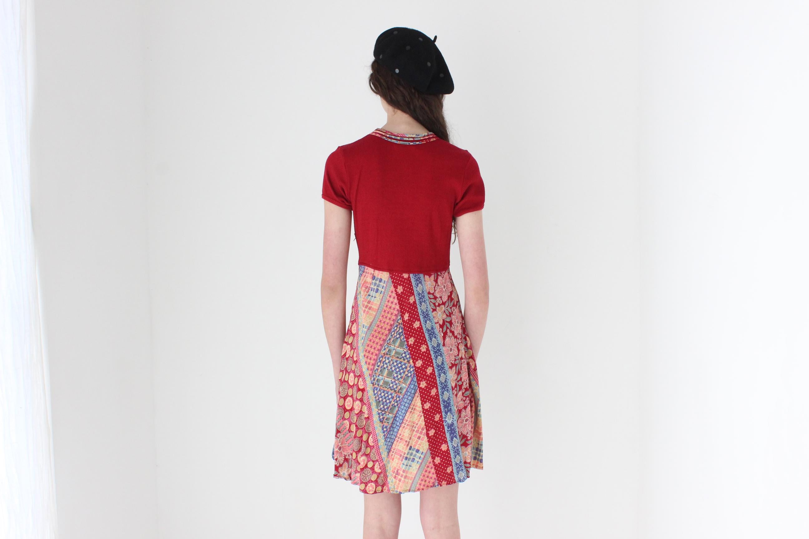 FRENCH COLLECTION 90s Gauze 'Patchwork' Babydoll Dress by Rene Derhy