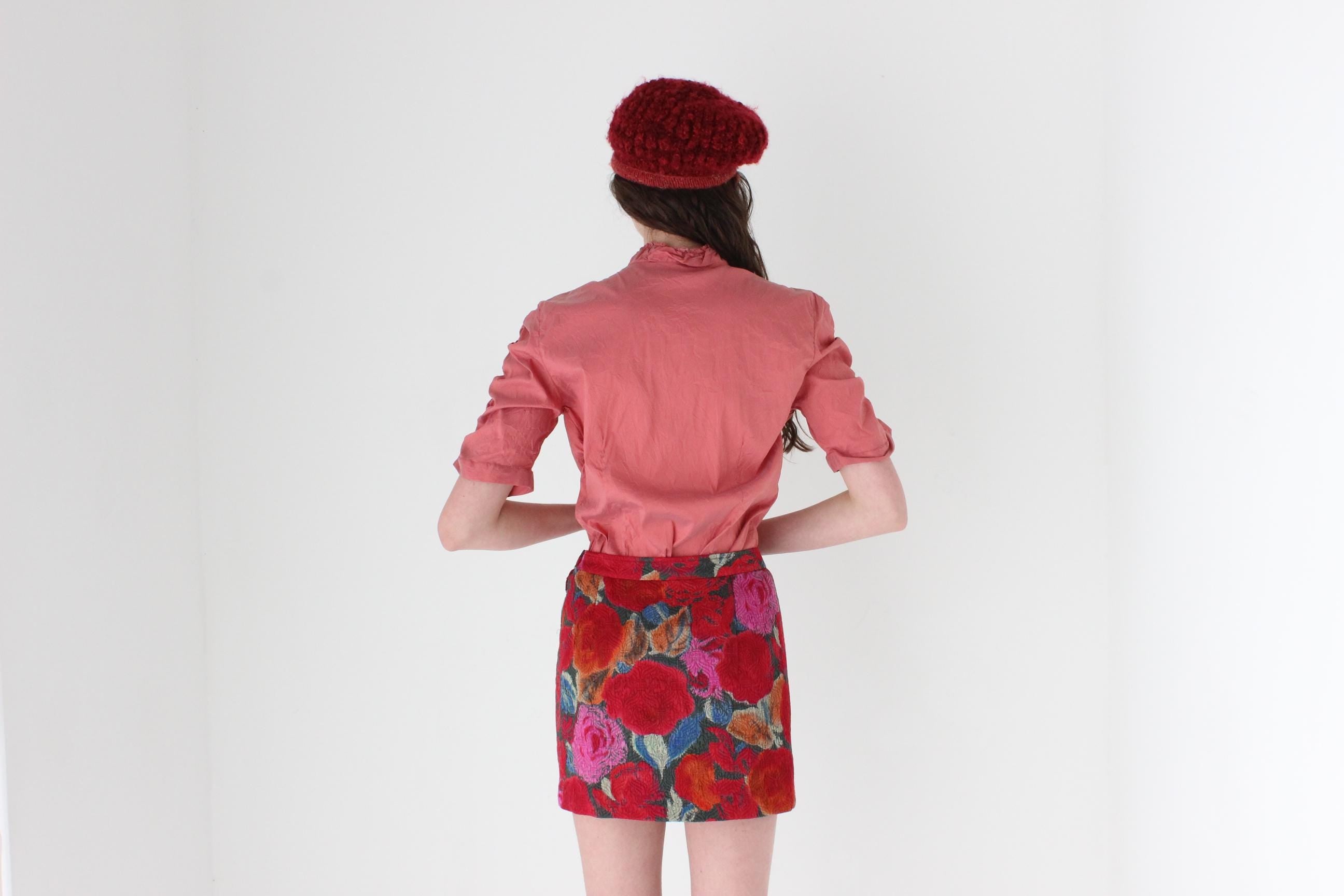 FRENCH COLLECTION 2000s Italian Silk Textural Ruched Blouse