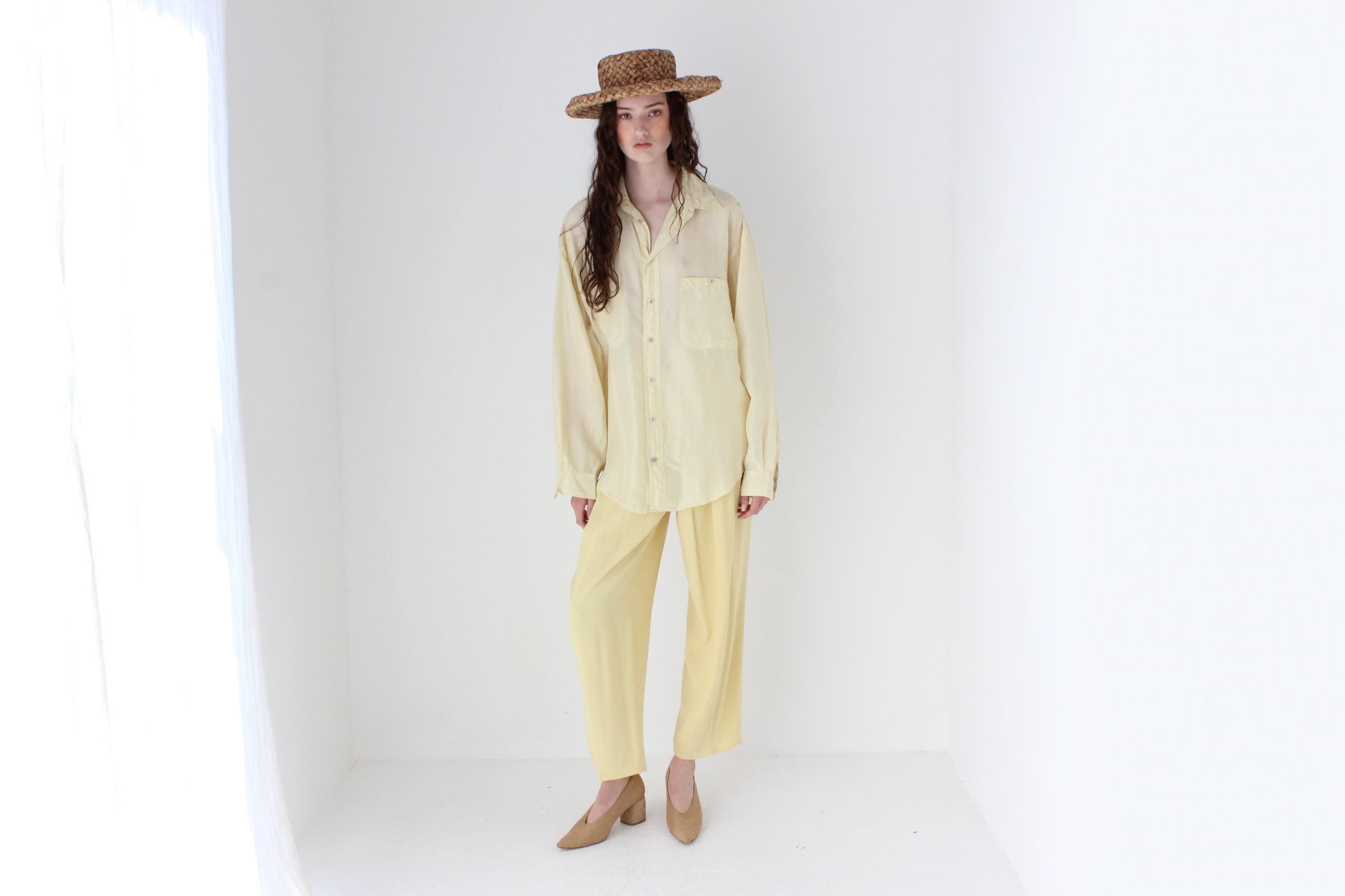FRENCH COLLECTION 80s Washed Pastel Silk Shirt