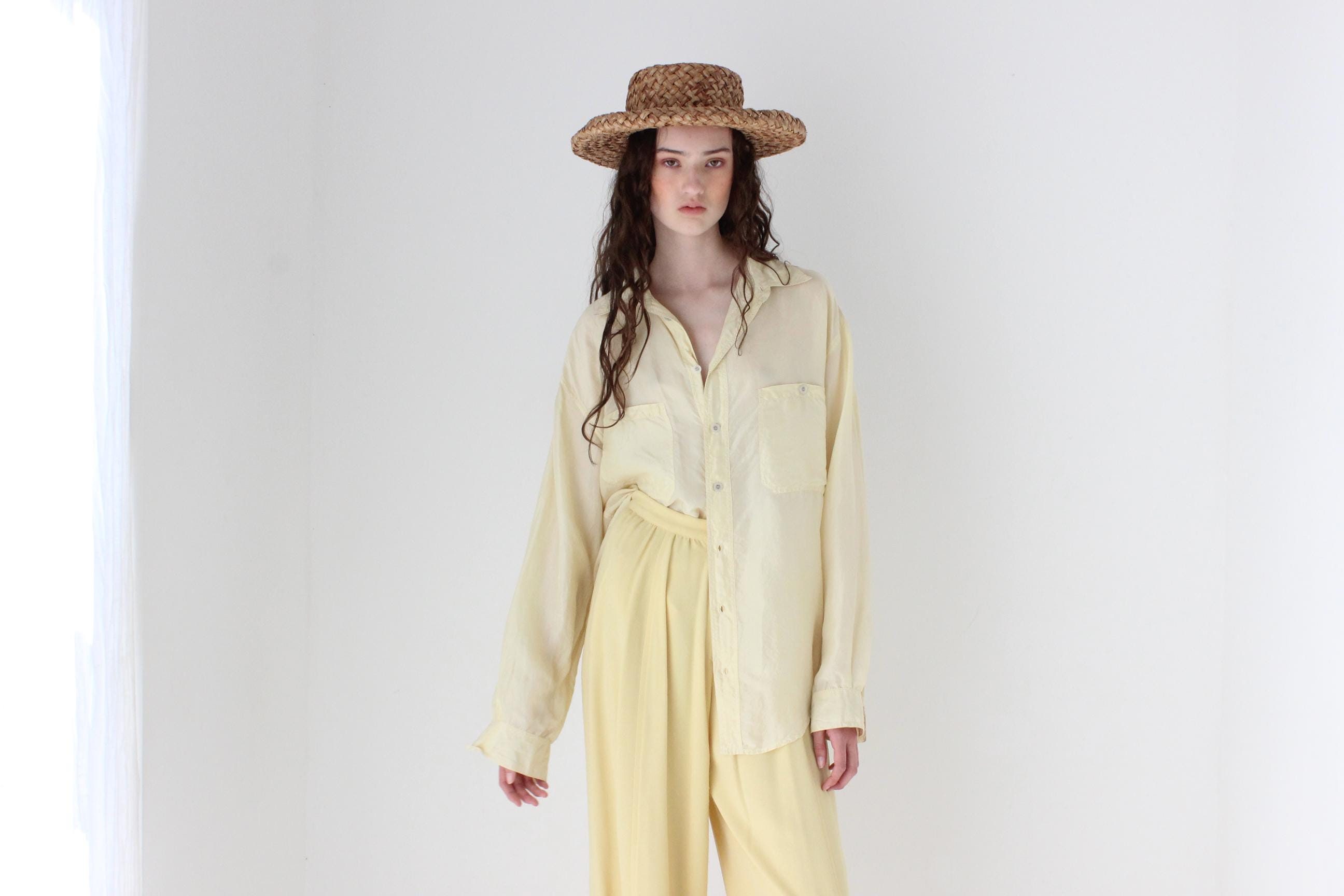 FRENCH COLLECTION 80s Washed Pastel Silk Shirt