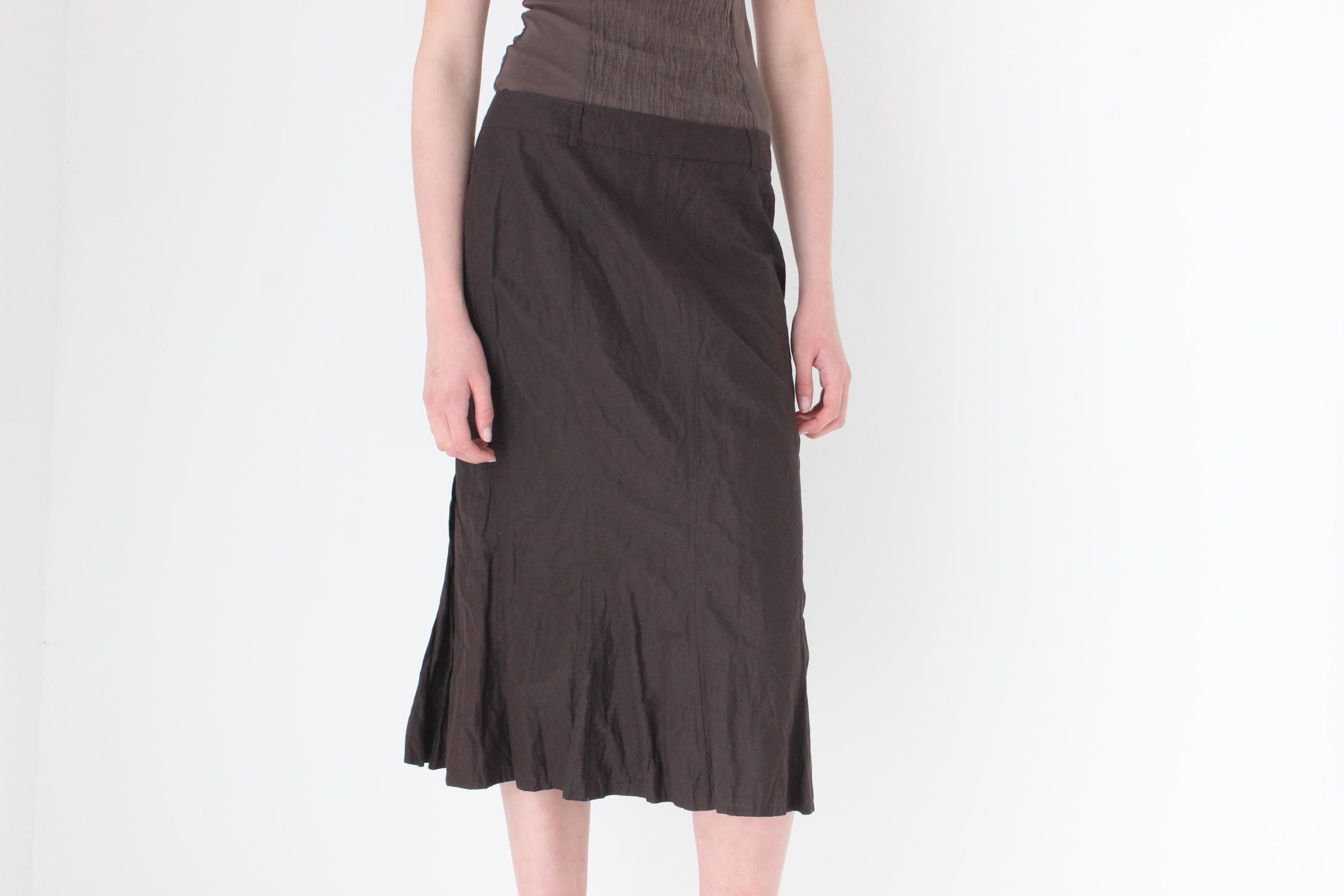 FRENCH COLLECTION Y2K Chocolate Metallic Skirt