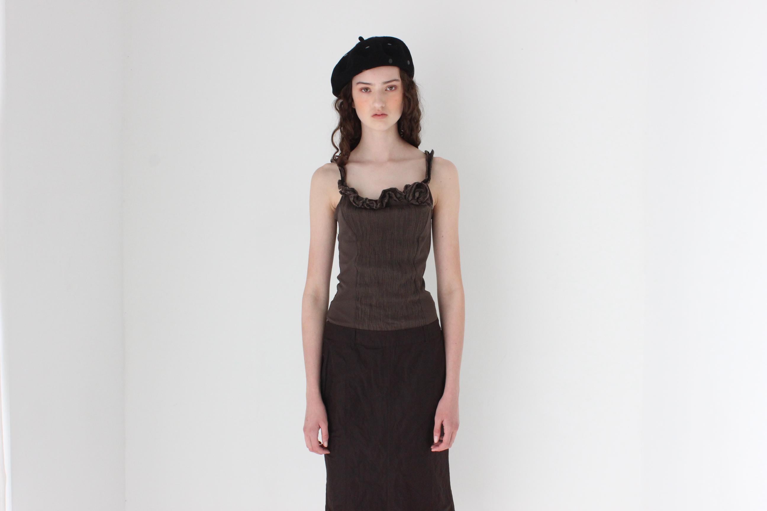 FRENCH COLLECTION Y2K Mesh Tank w/ Rosette