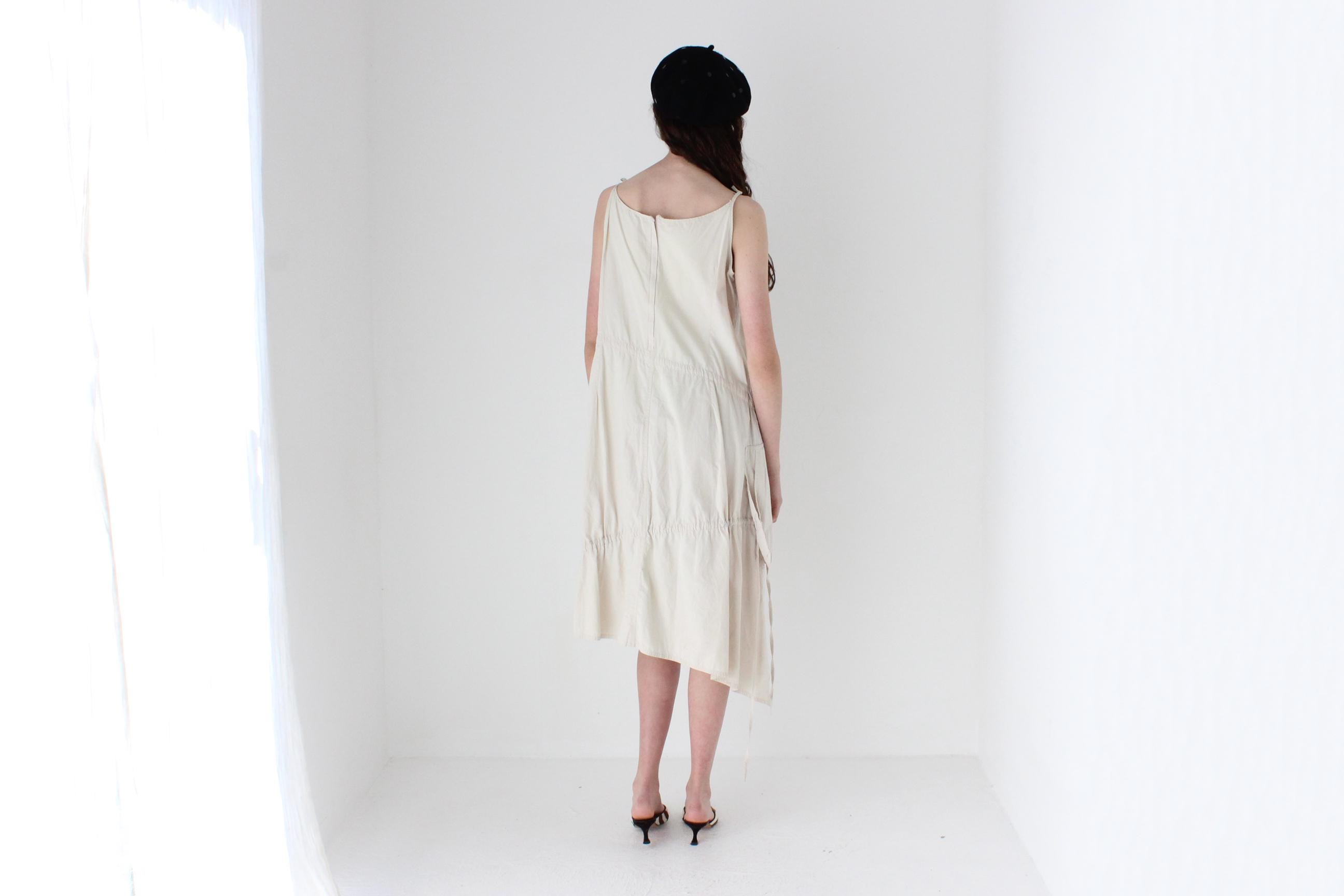 FRENCH COLLECTION Y2K Utilitarian Cotton Cargo Pocket & Drawstring Dress