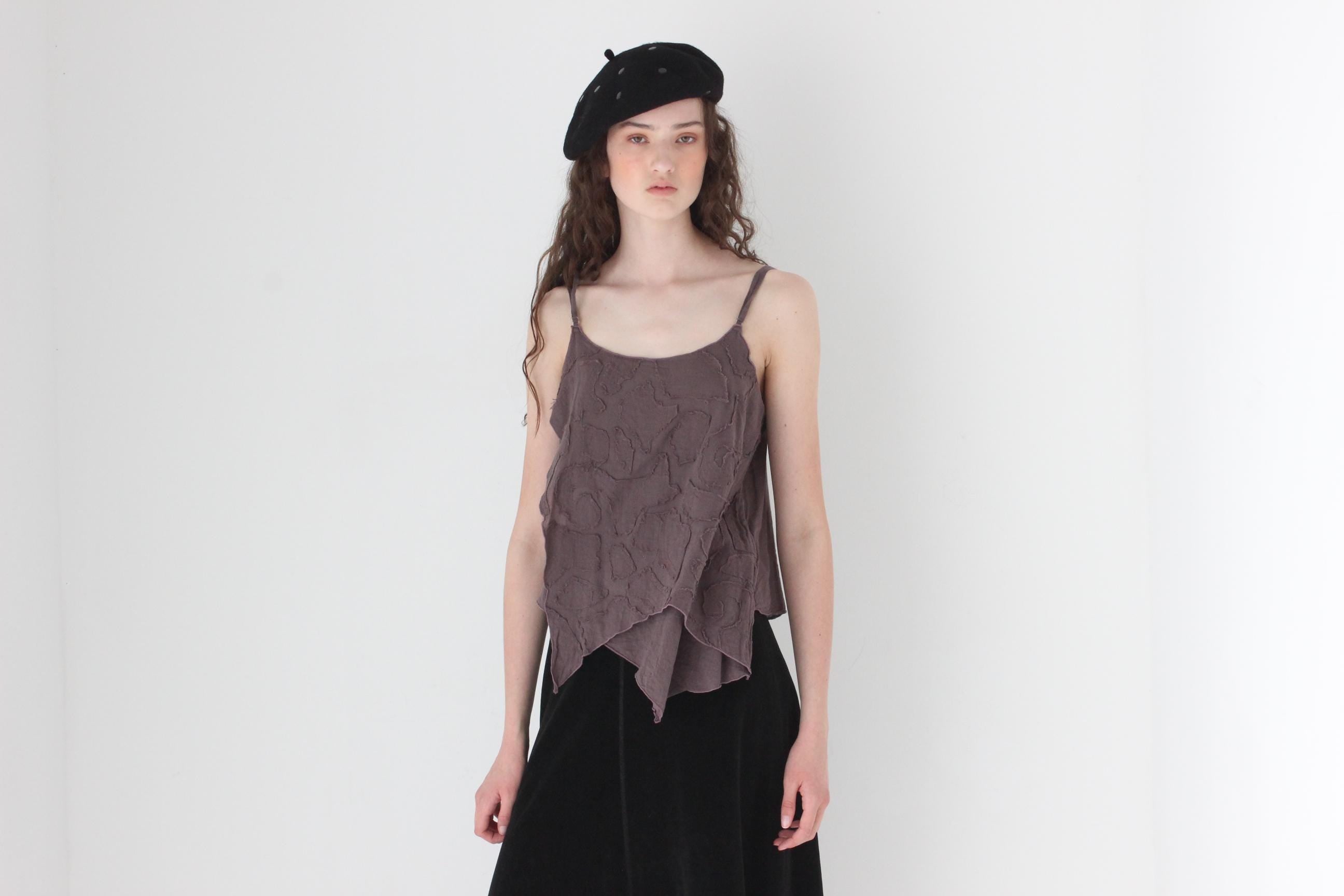 FRENCH COLLECTION 90s Layered & Textural Gauze Tank