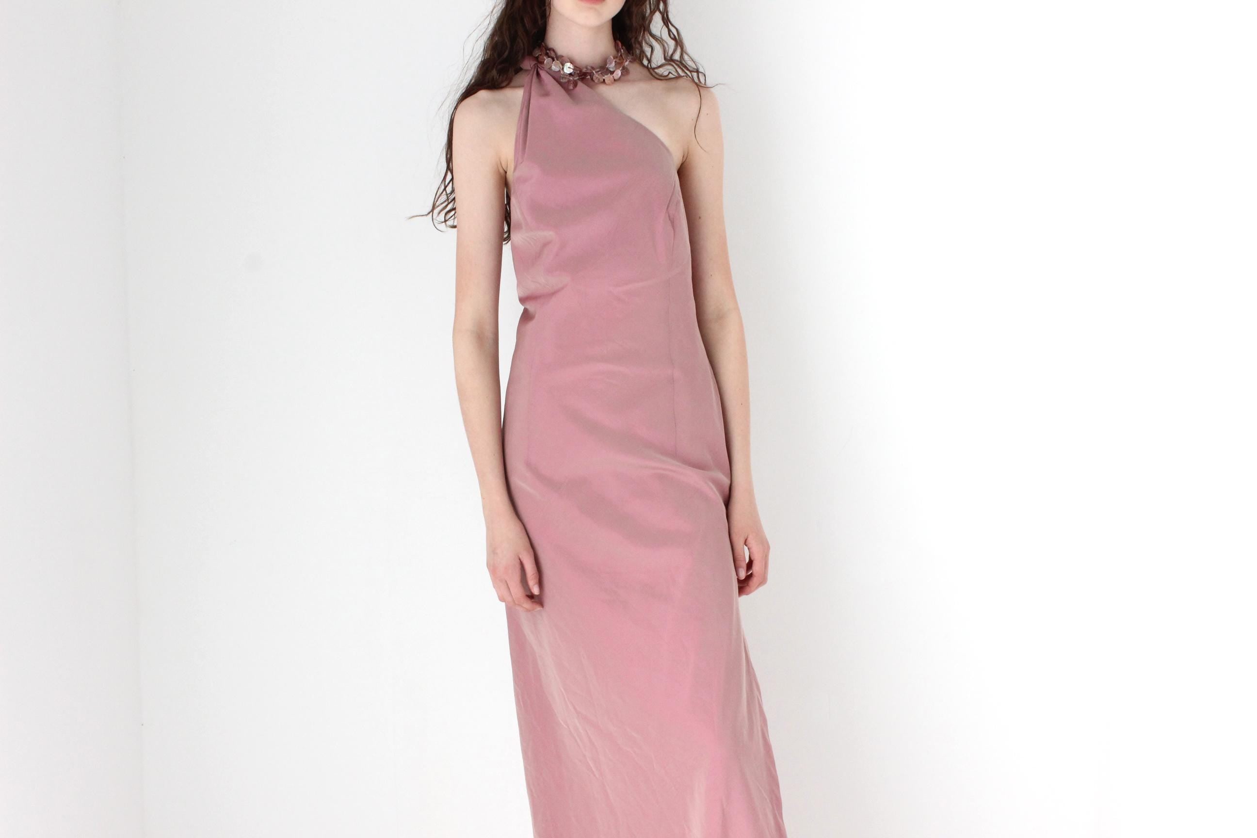 FRENCH COLLECTION Y2K Shimmer Nylon One Shoulder Futuristic Gown