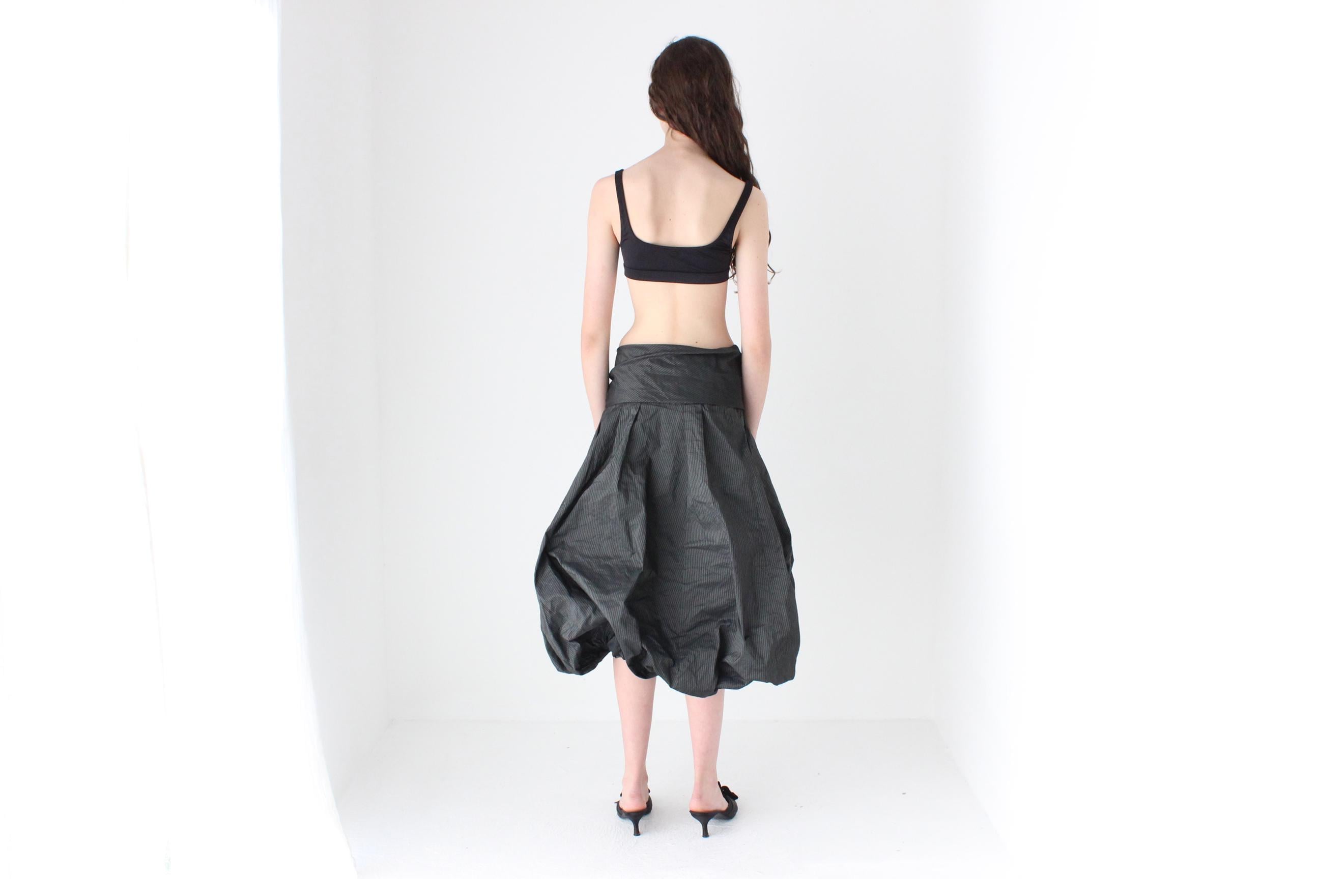 FRENCH COLLECTION Y2K Pewter Metallic Sculptural Bubble Skirt