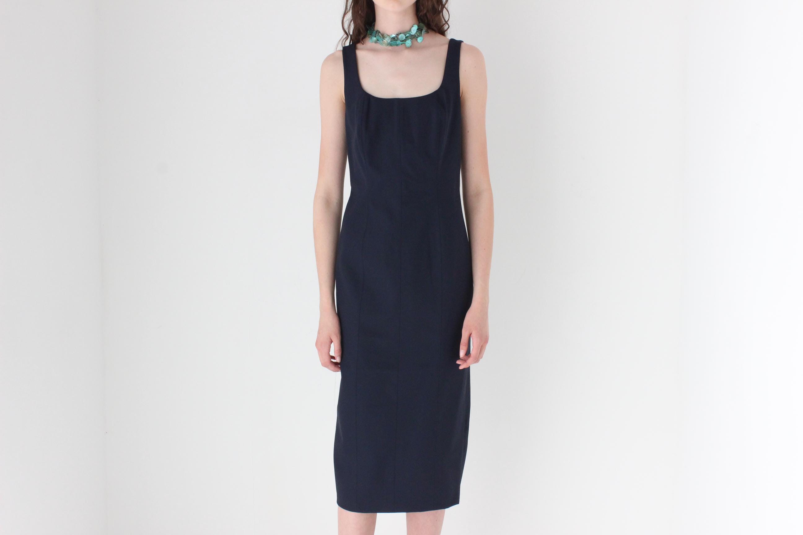 FRENCH COLLECTION 2000s Christian Lacroix Midnight Scuba Scoop Neck Dress