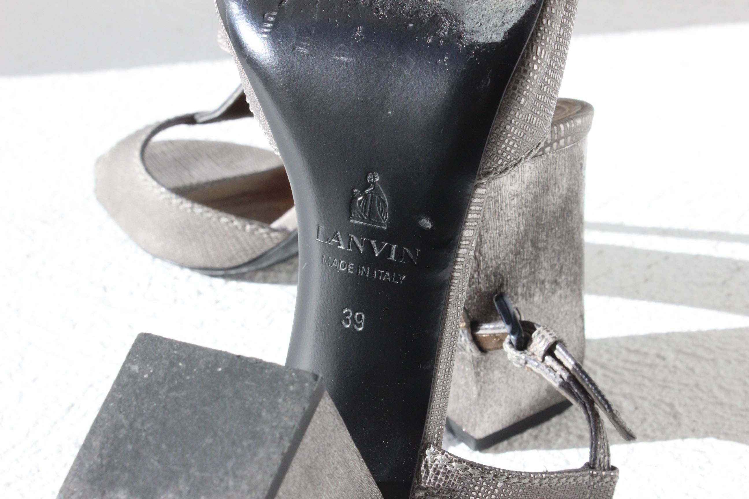 FRENCH COLLECTION 2000s Lanvin Metallic Disco Sandals ~ Euro 39