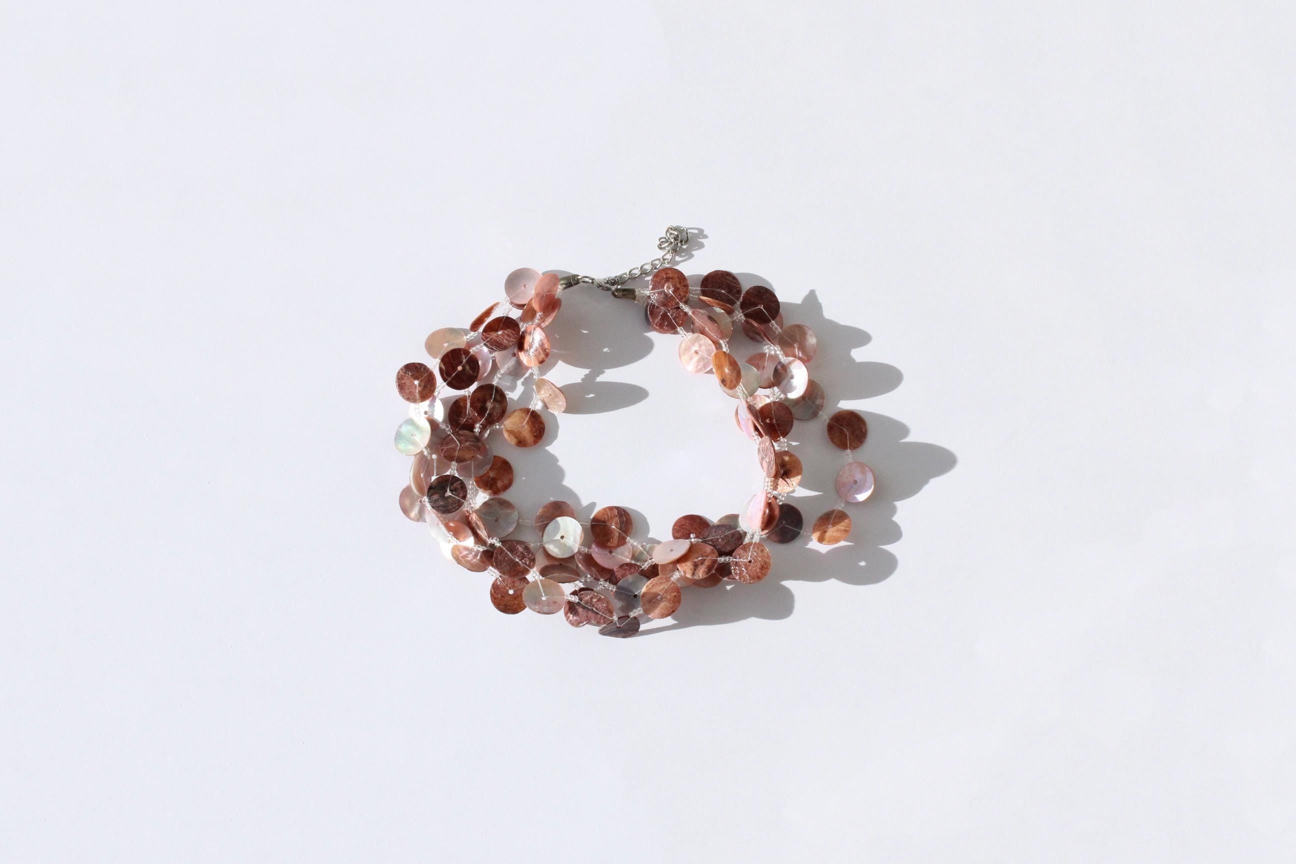 FRENCH COLLECTION 90s Mother of Pearl Shell Disc Choker