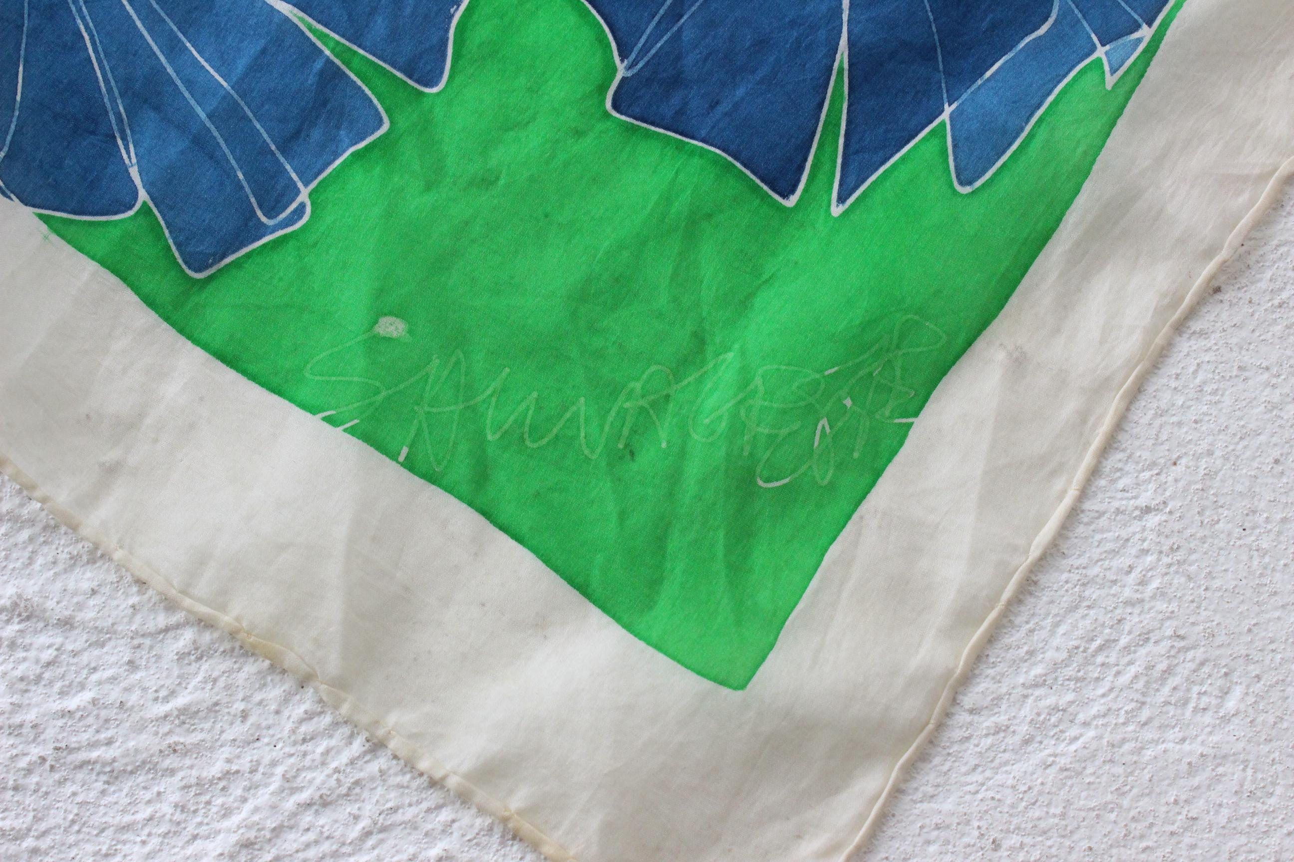 FRENCH COLLECTION 80s Modernist Silk Scarf