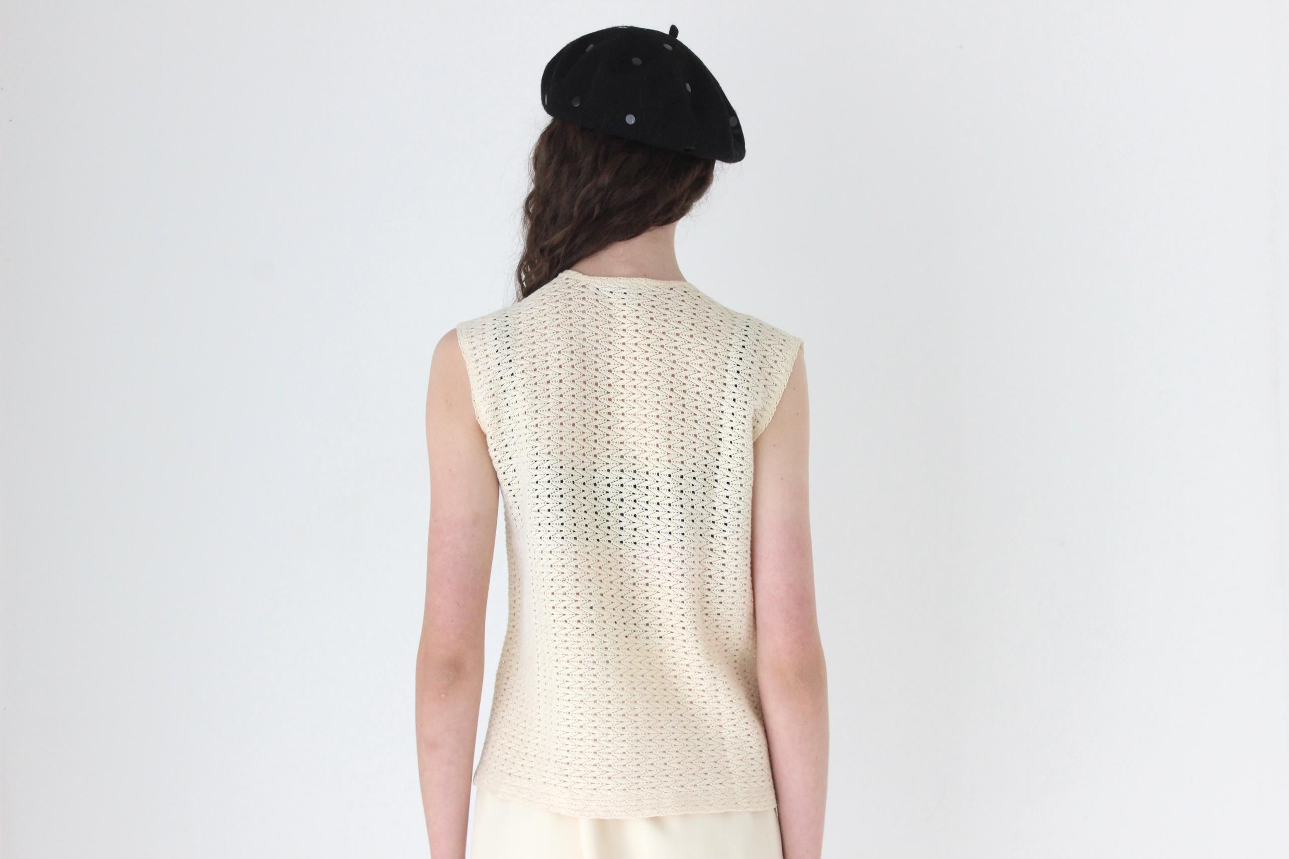 FRENCH COLLECTION 70s Cream Knit Vest