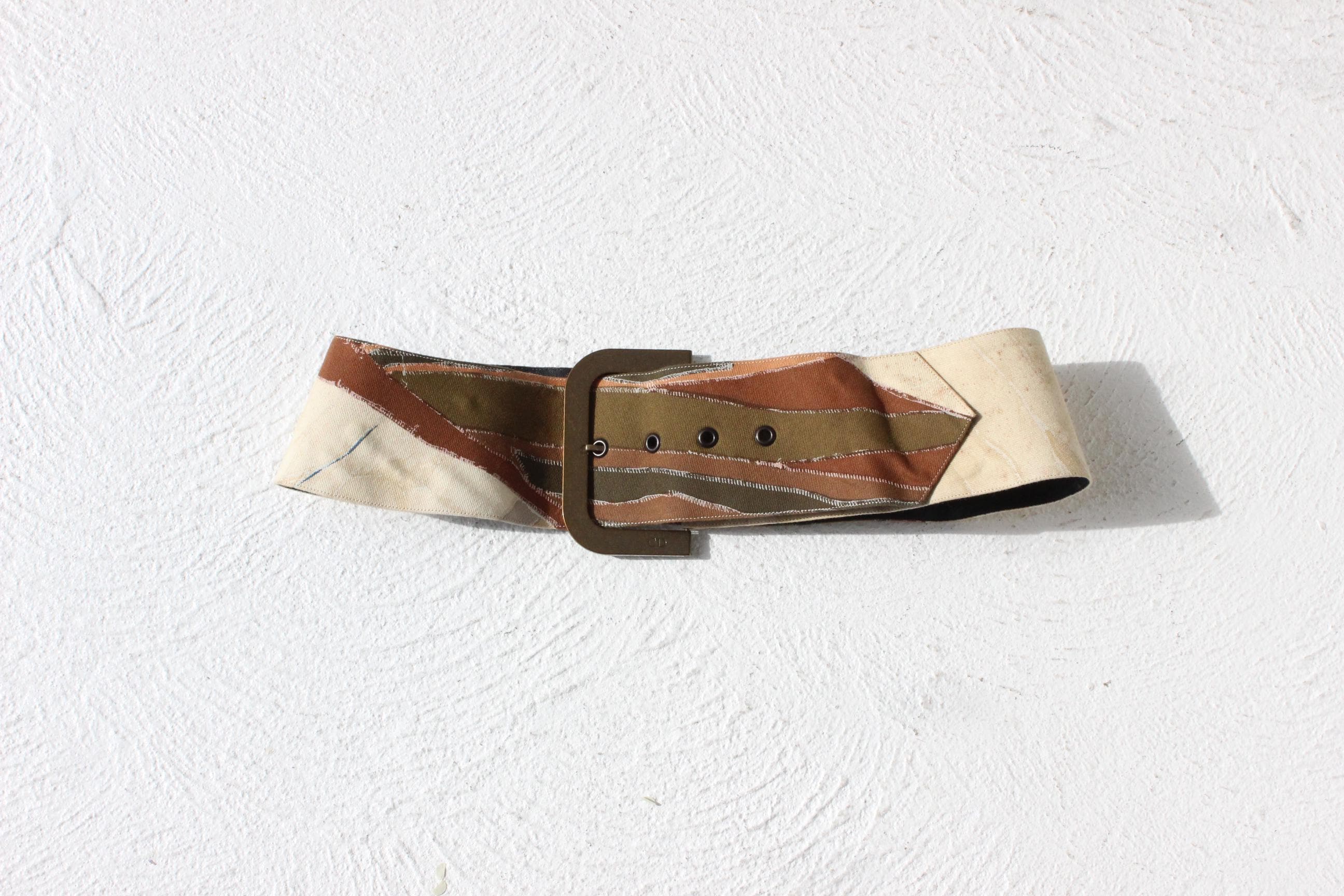 FRENCH COLLECTION Christian Dior Thick 'Patchwork' Belt