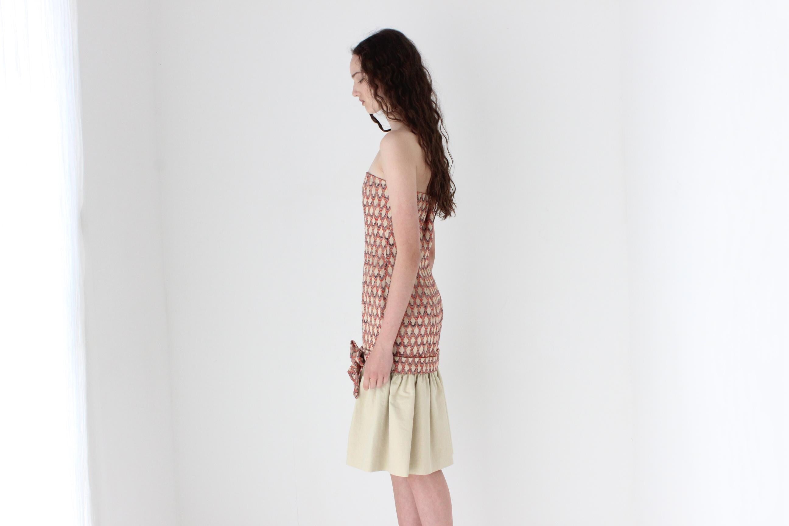 FRENCH COLLECTION 2000s Carolina Herrera Metallic Brocade Party Dress