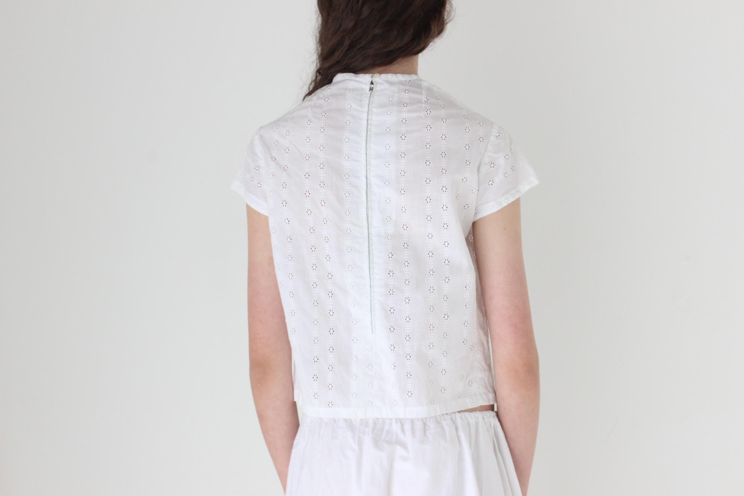 FRENCH COLLECTION Antique Broderie Anglaise Tee Top