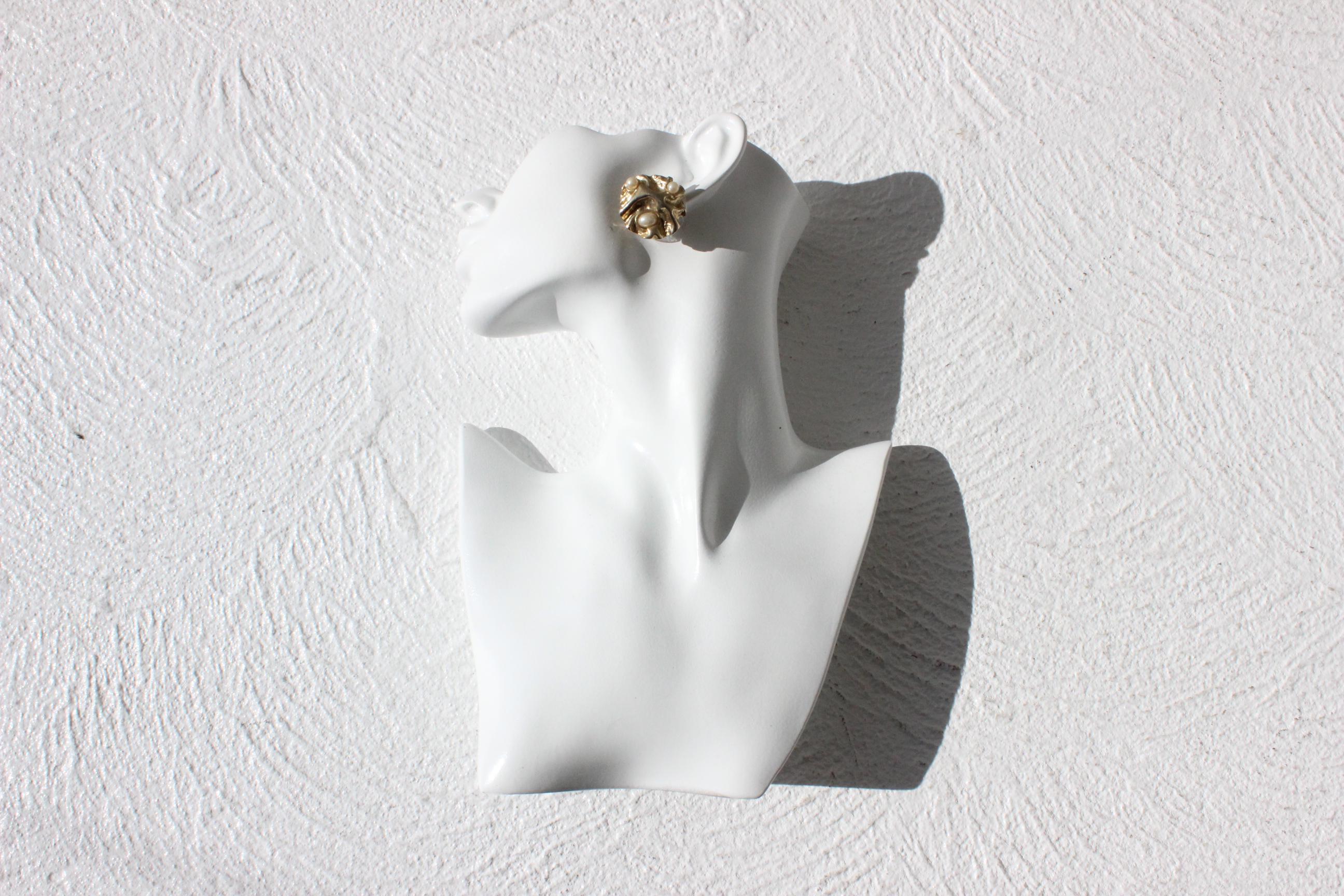 90s Abstract Undulating 'Organic' Clip Ons