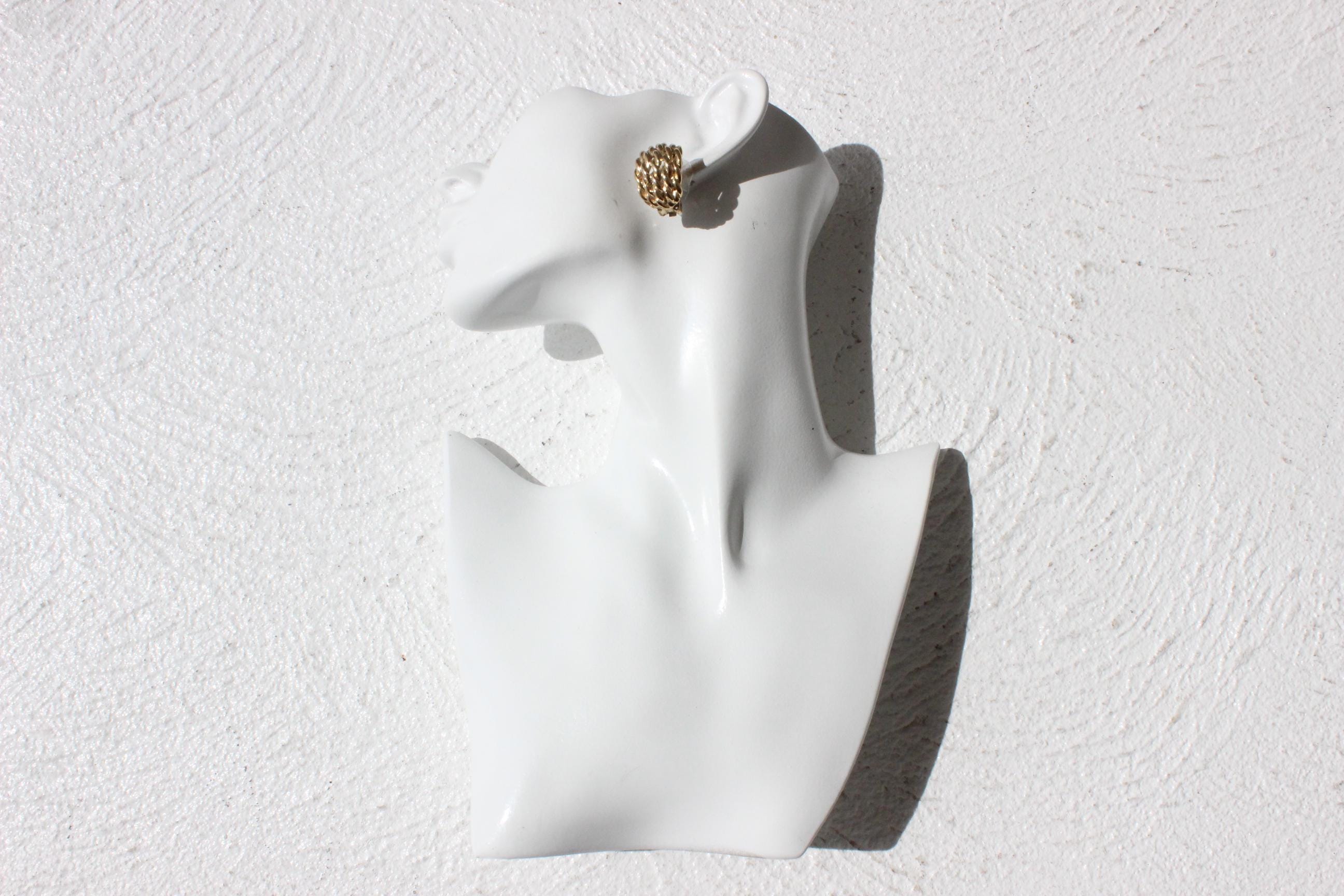80s Gold Tone 'Chain Link' Clip Ons