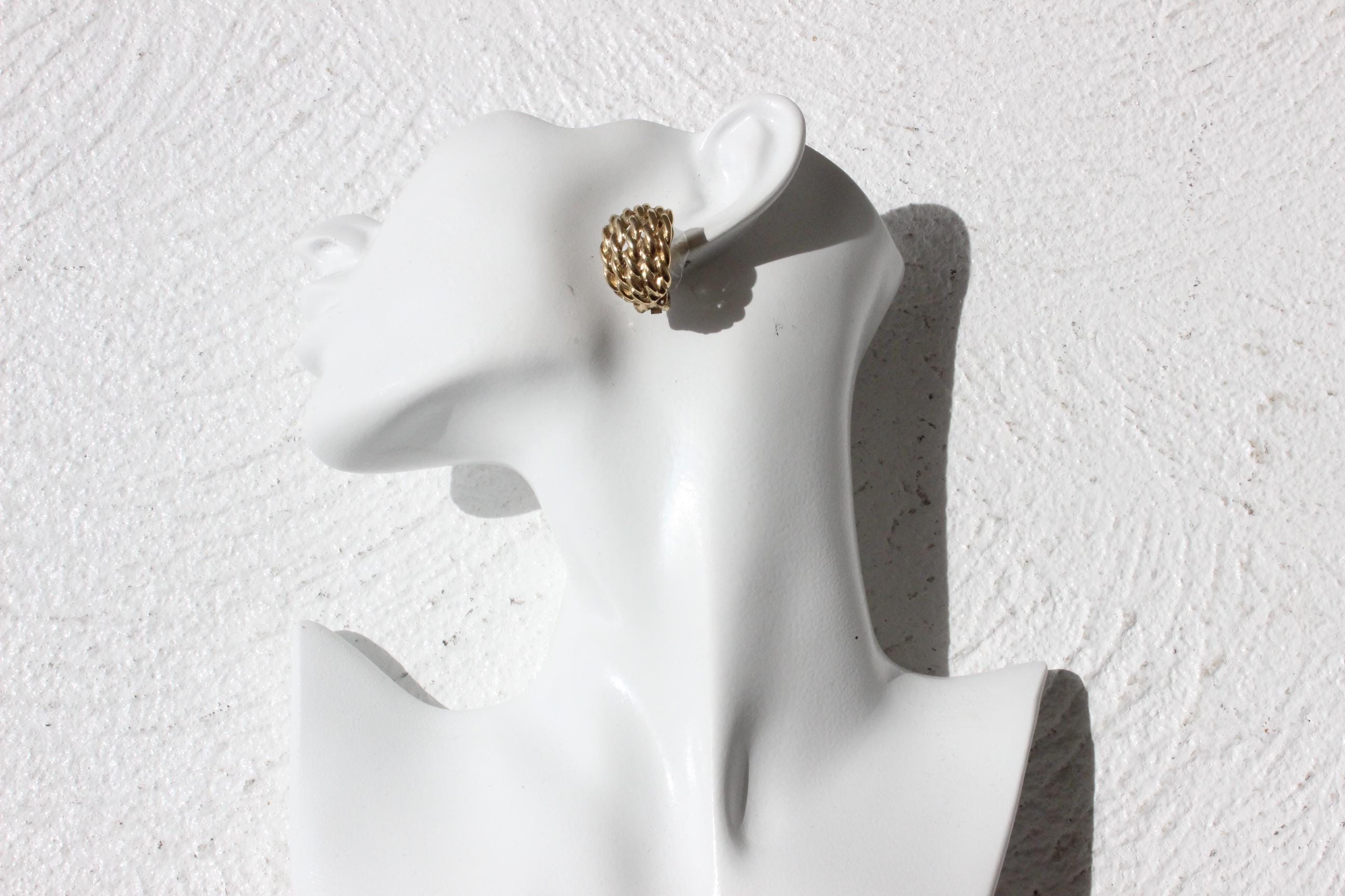 80s Gold Tone 'Chain Link' Clip Ons